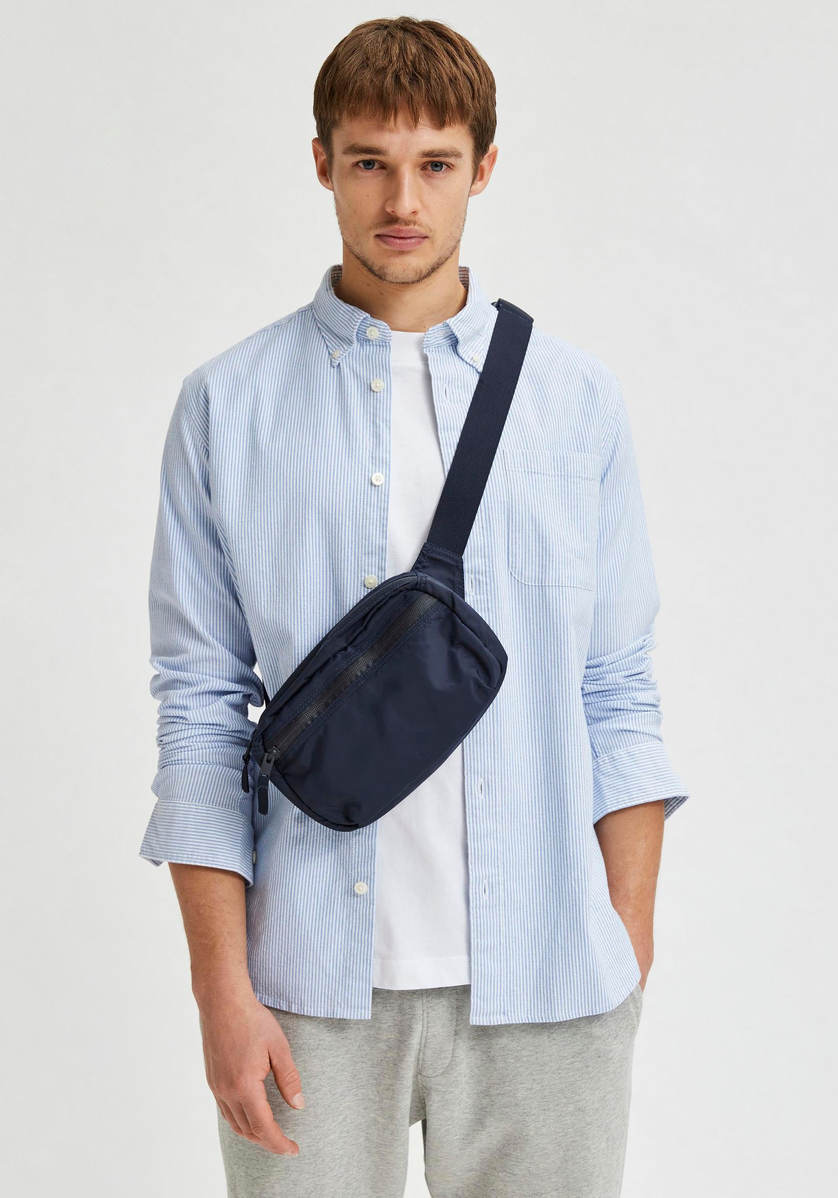 SELECTED HOMME Langarmhemd »SLHREGRICK-OX FLEX S«, mit Brusttasche