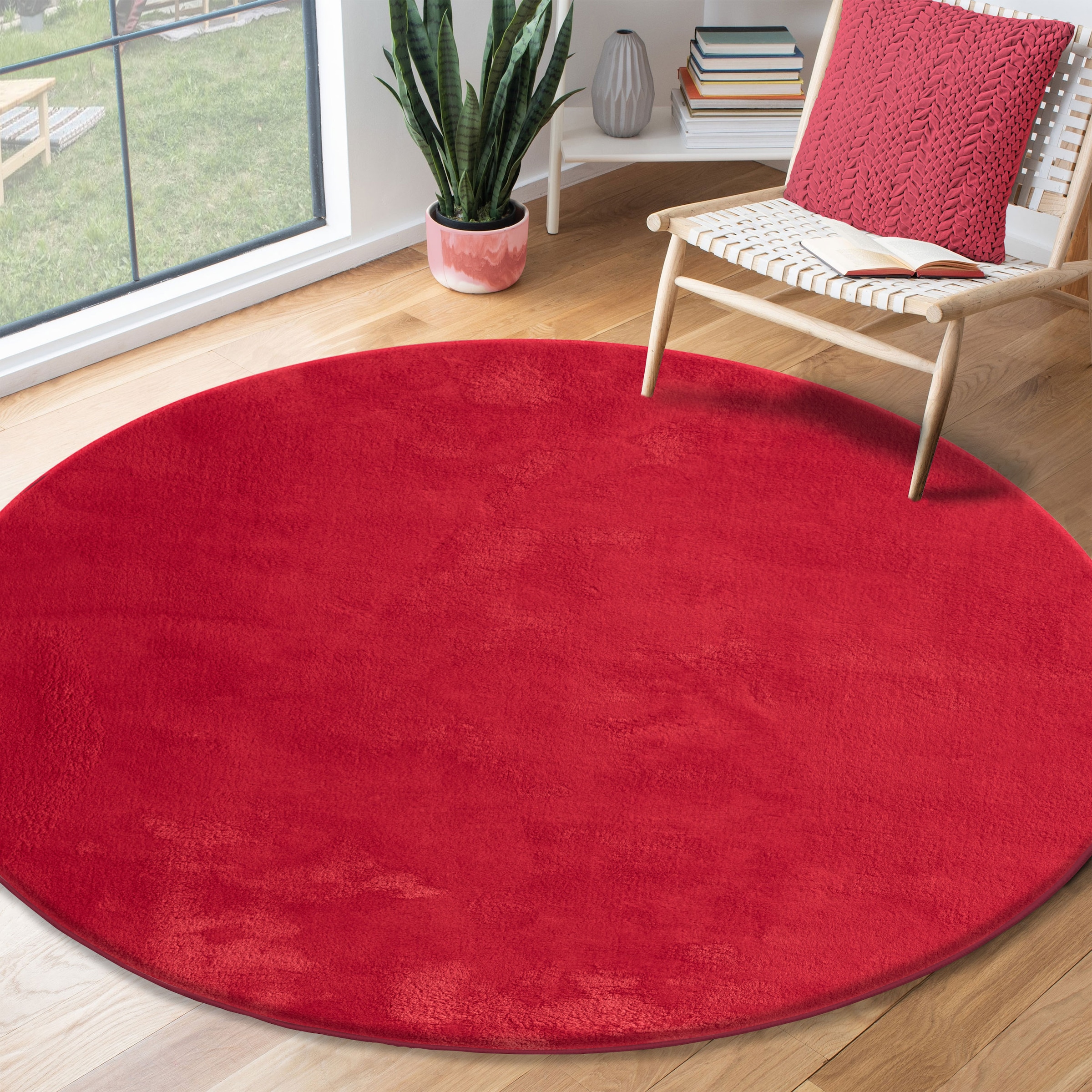 Teppich »Relax round«, rund, 16 mm Höhe, waschbarer Wohnzimmer Teppich modern rutschfest