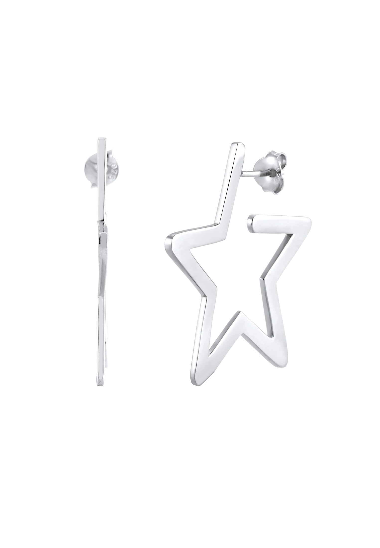 Elli Paar Creolen »Ohrringe Creolen Stern Astro Filigran 925 Silber«