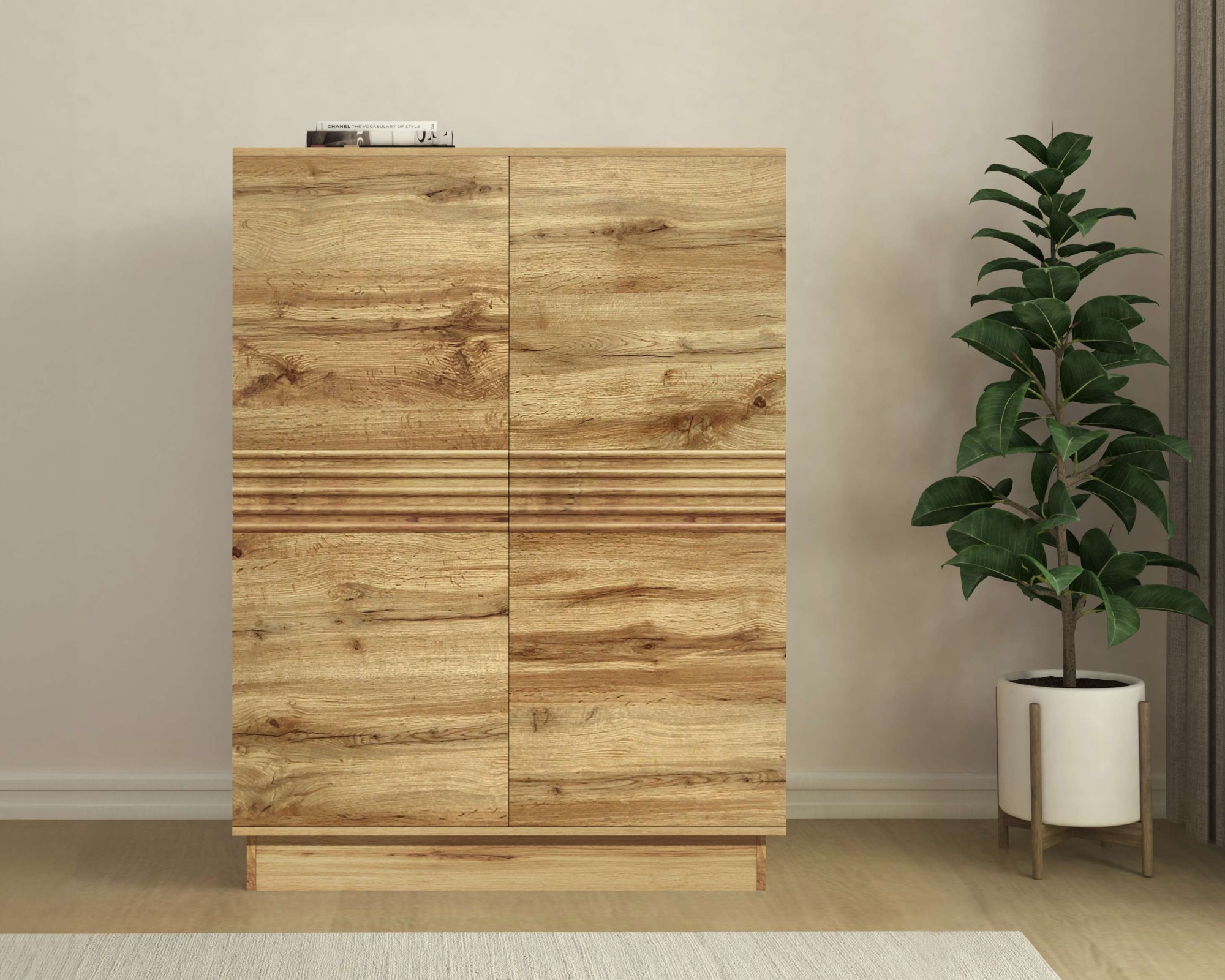 Home affaire Highboard »Angers« Kommode, Midischrank mit Push-to-open, 2 Einlegeböden, Breite 90 cm