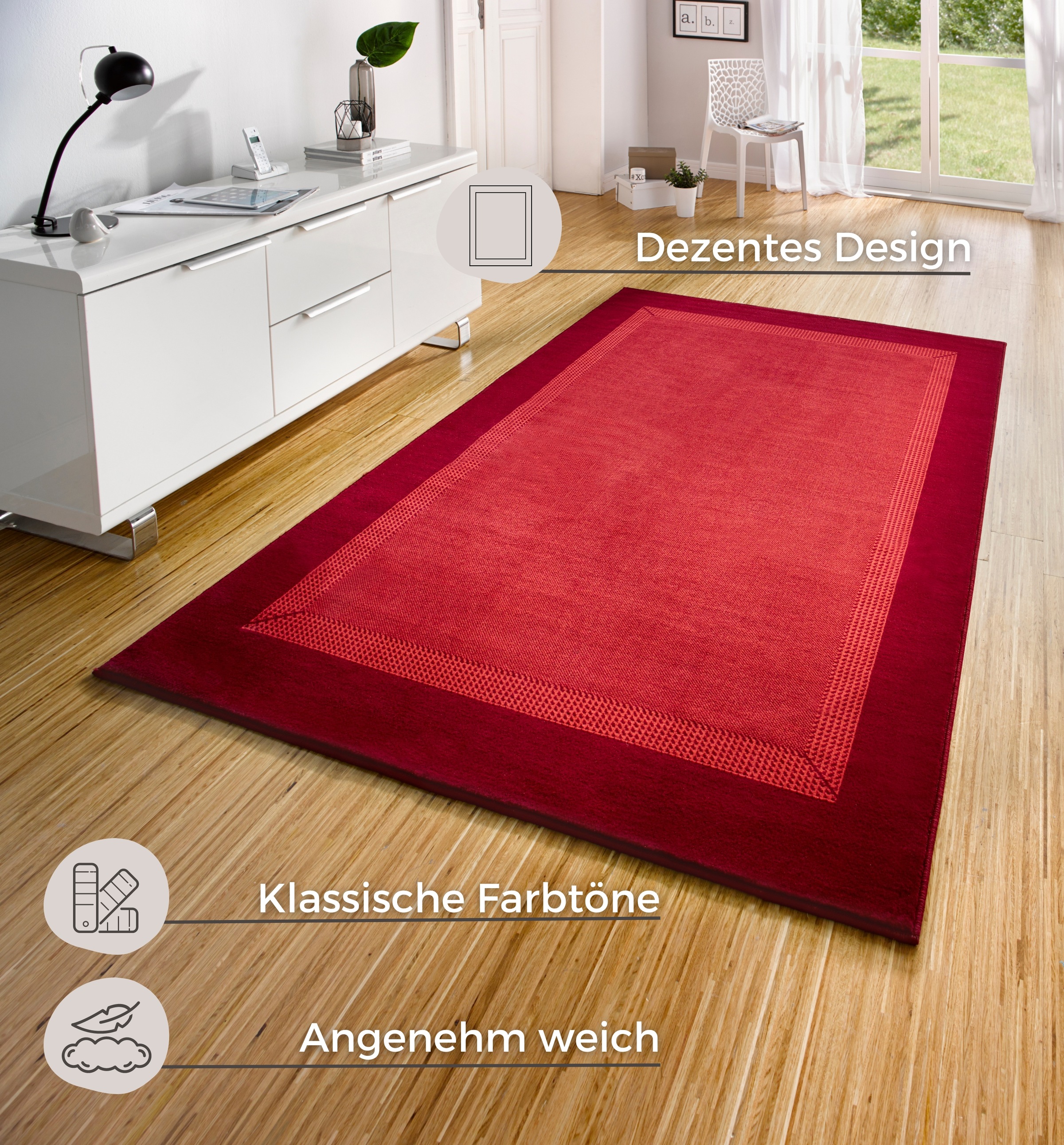 HANSE Home Teppich »Band«, rechteckig, 9 mm Höhe, Kurzflor, weich, Läufer Größen, Wohnzimmer, Schlafzimmer, Esszimmer