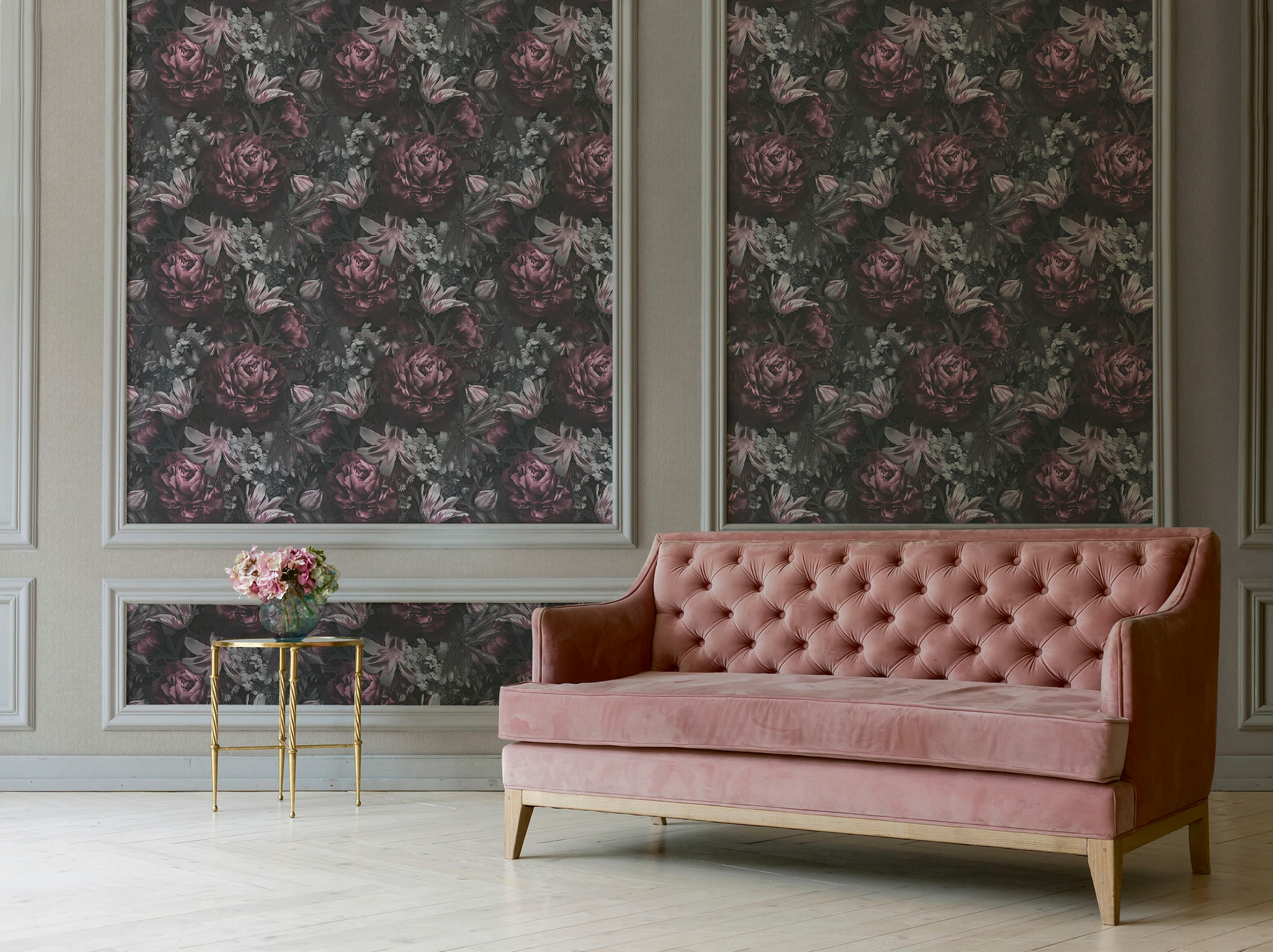 A.S. Création Vliestapete »PintWalls Rosen Floral« gemustert | matt | neutral glatt Blumentapete Tapeten Wohnzimmer Schlafzimmer Küche modern Design Optik