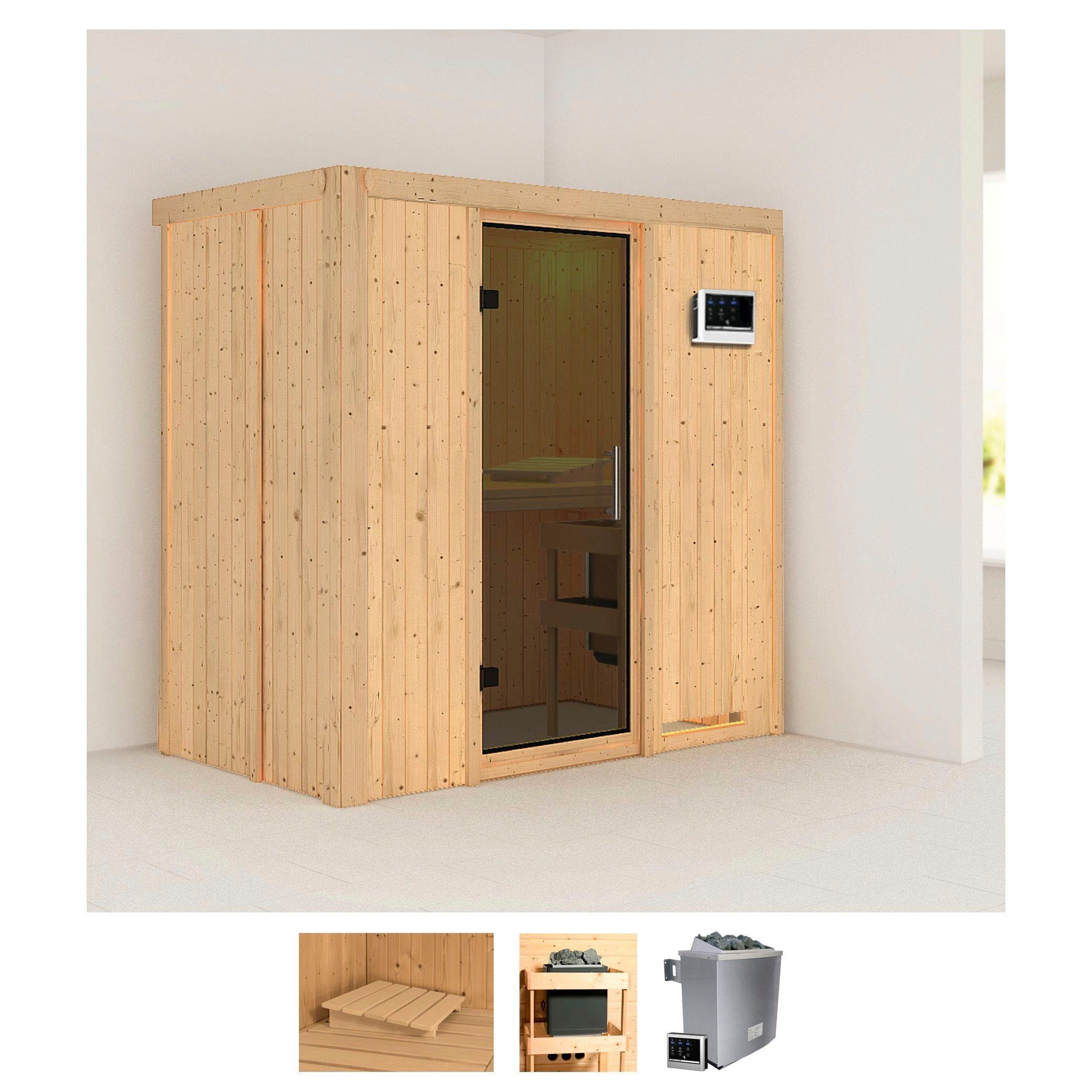 Sauna »Vada«, 9 KW-Ofen mit externer Steuerung