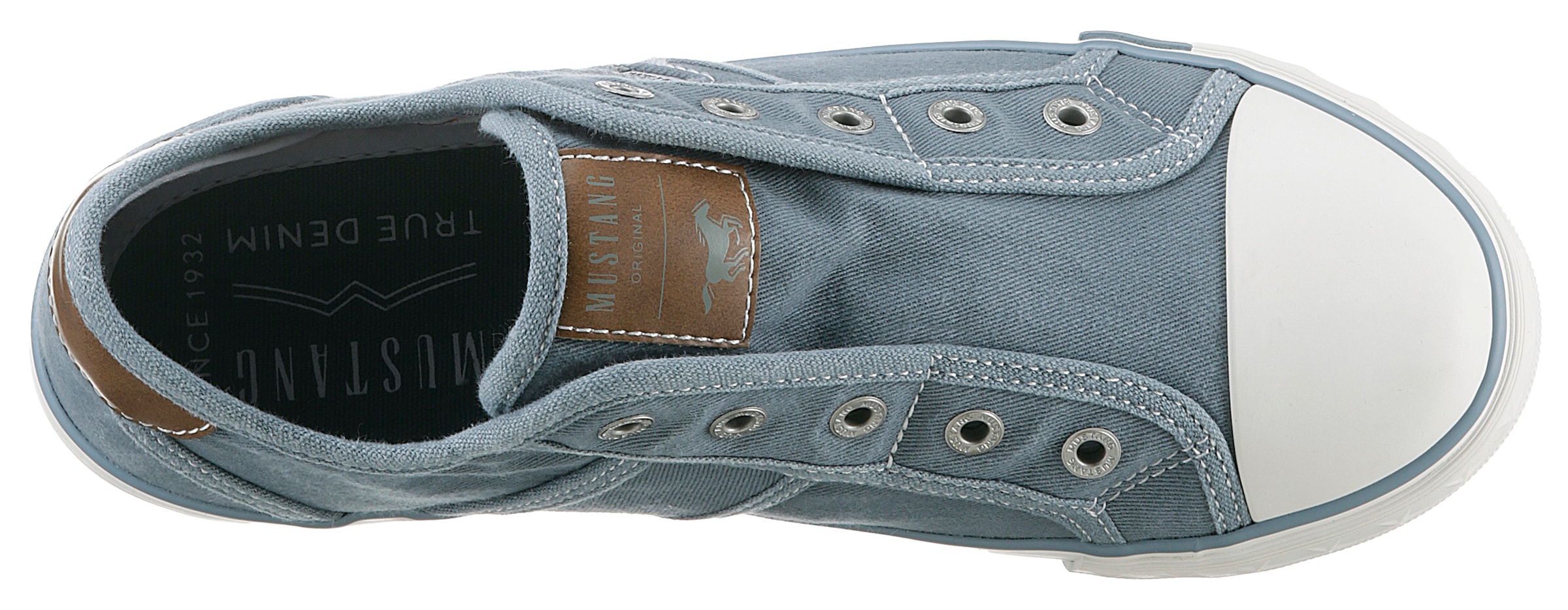 Mustang Shoes Slip-On Sneaker, Slipper, Sommerschuh, Freizeitschuh mit praktischem Gummizug