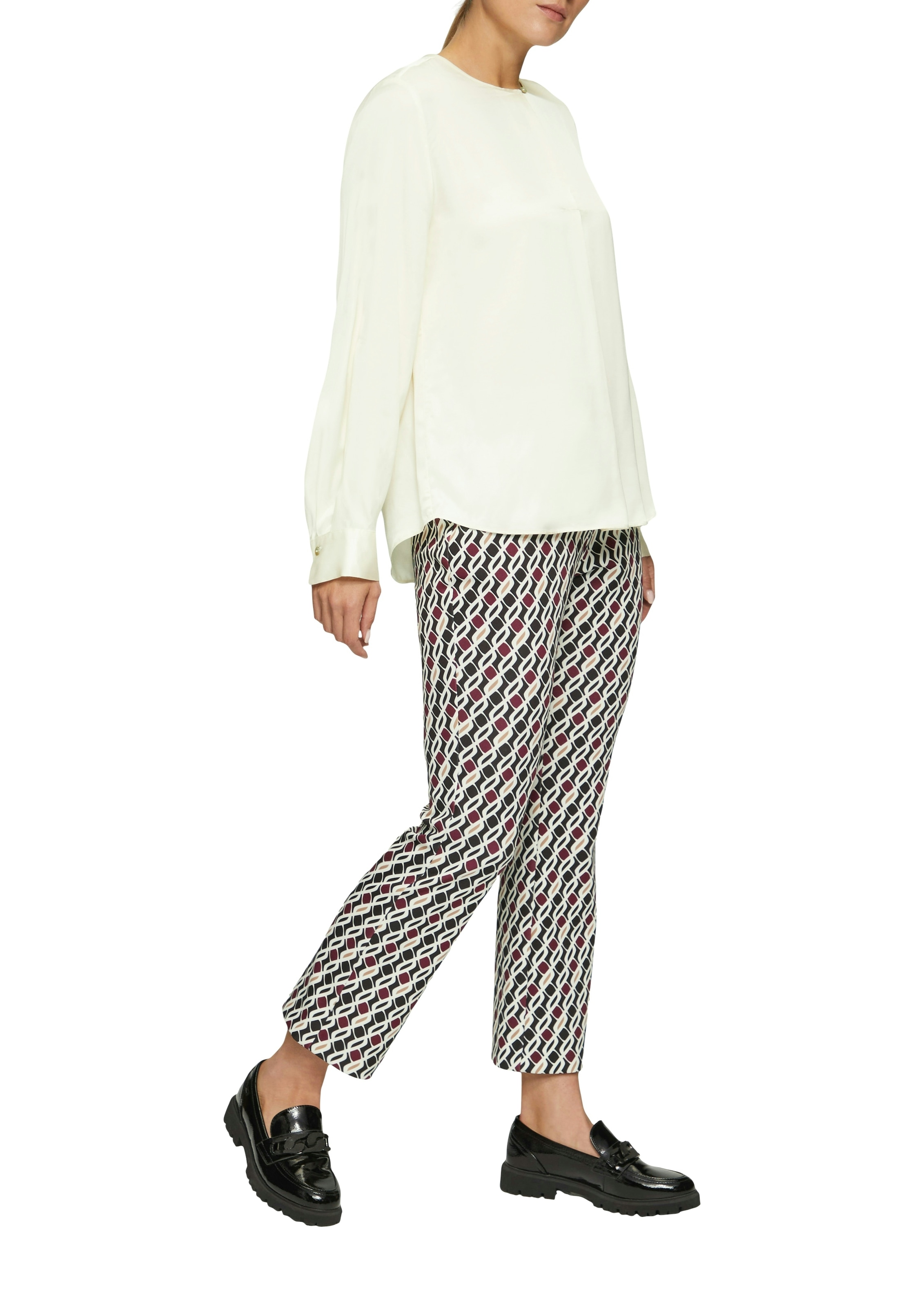 s.Oliver BLACK LABEL Satinbluse mit Manschette an Ärmel