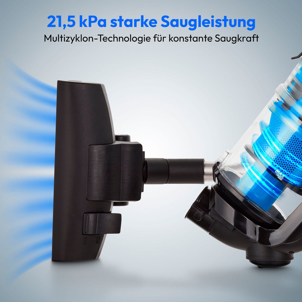 Medion® Bodenstaubsauger »P2000 (MD 11905), 21,5 kPa Saugleistung, 2L, Multizyklon-Technologie«, 700 W, beutellos, 5,2 Meter Kabellänge, HEPA 13 Filter, 72 dB, integriertes Zubehör