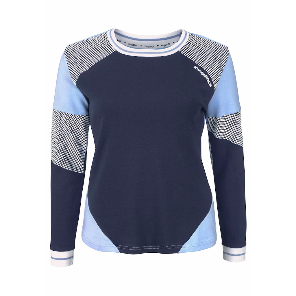 KangaROOS Sweatshirt, im Colorblocking-Design mit Pünktchen