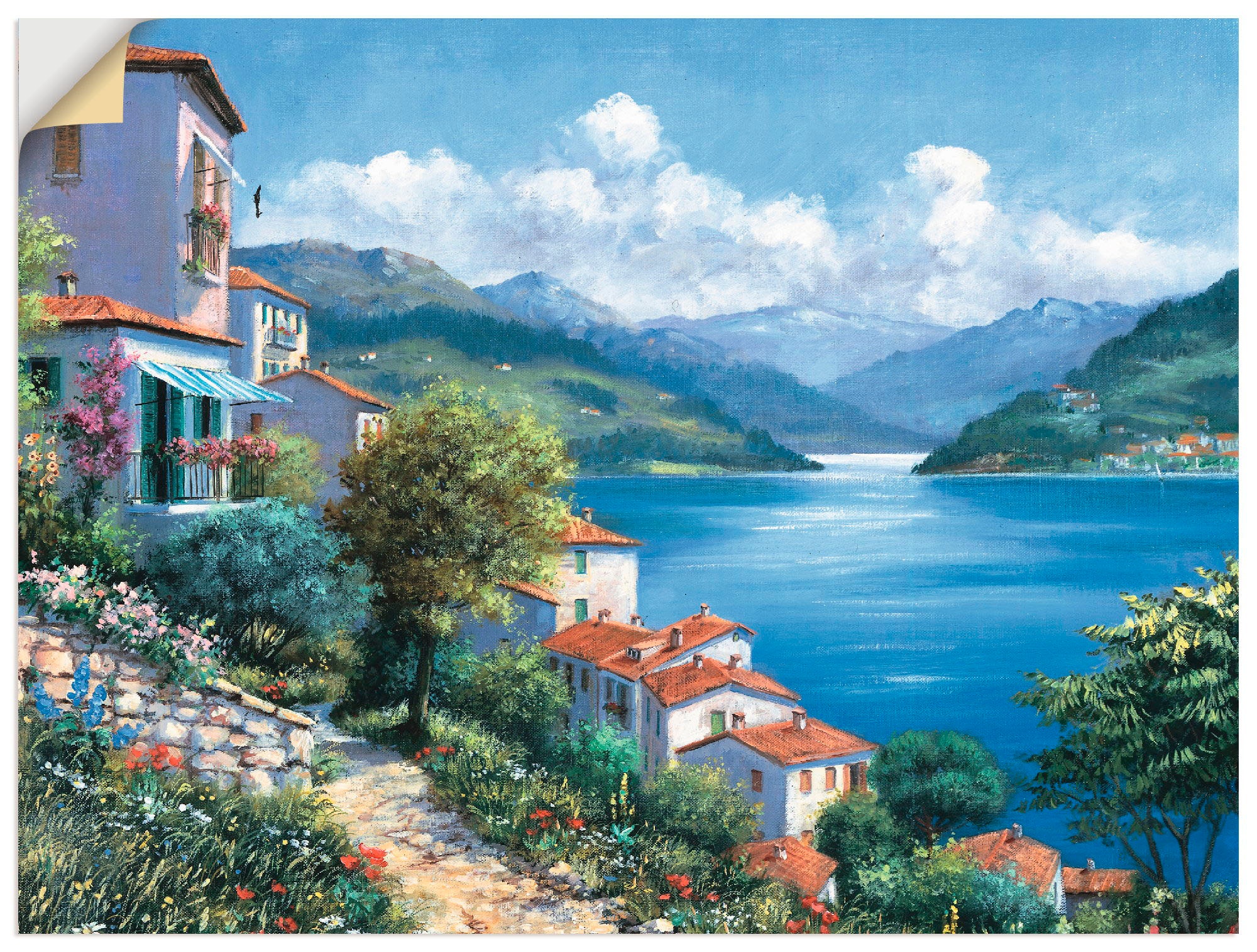 Artland Wandbild »Urlaubsaussicht«, Gewässer, (1 St.), in vielen Größen & Produktarten -Leinwandbild, Poster, Wandaufkleber / Wandtattoo auch für Badezimmer geeignet