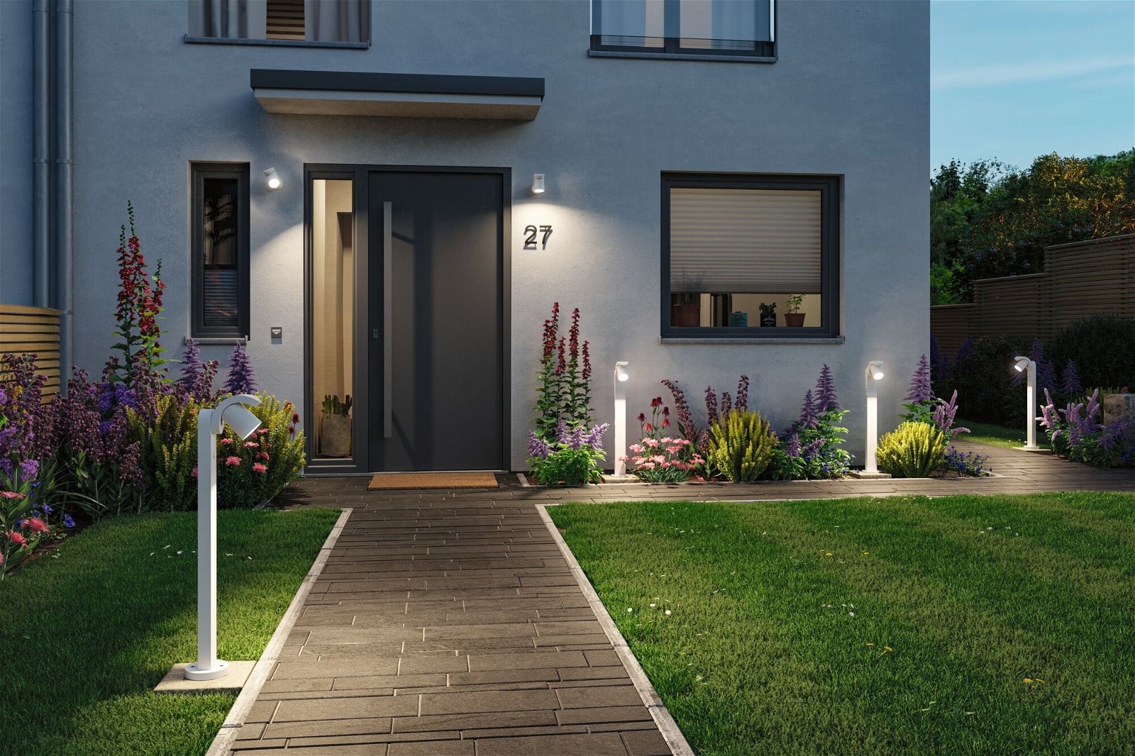 Paulmann LED Pollerleuchte »Cuff IP44 782mm 3000K 10W 700lm 230V 70° Aluminium«, 1 flammig, Bewegungsmelder