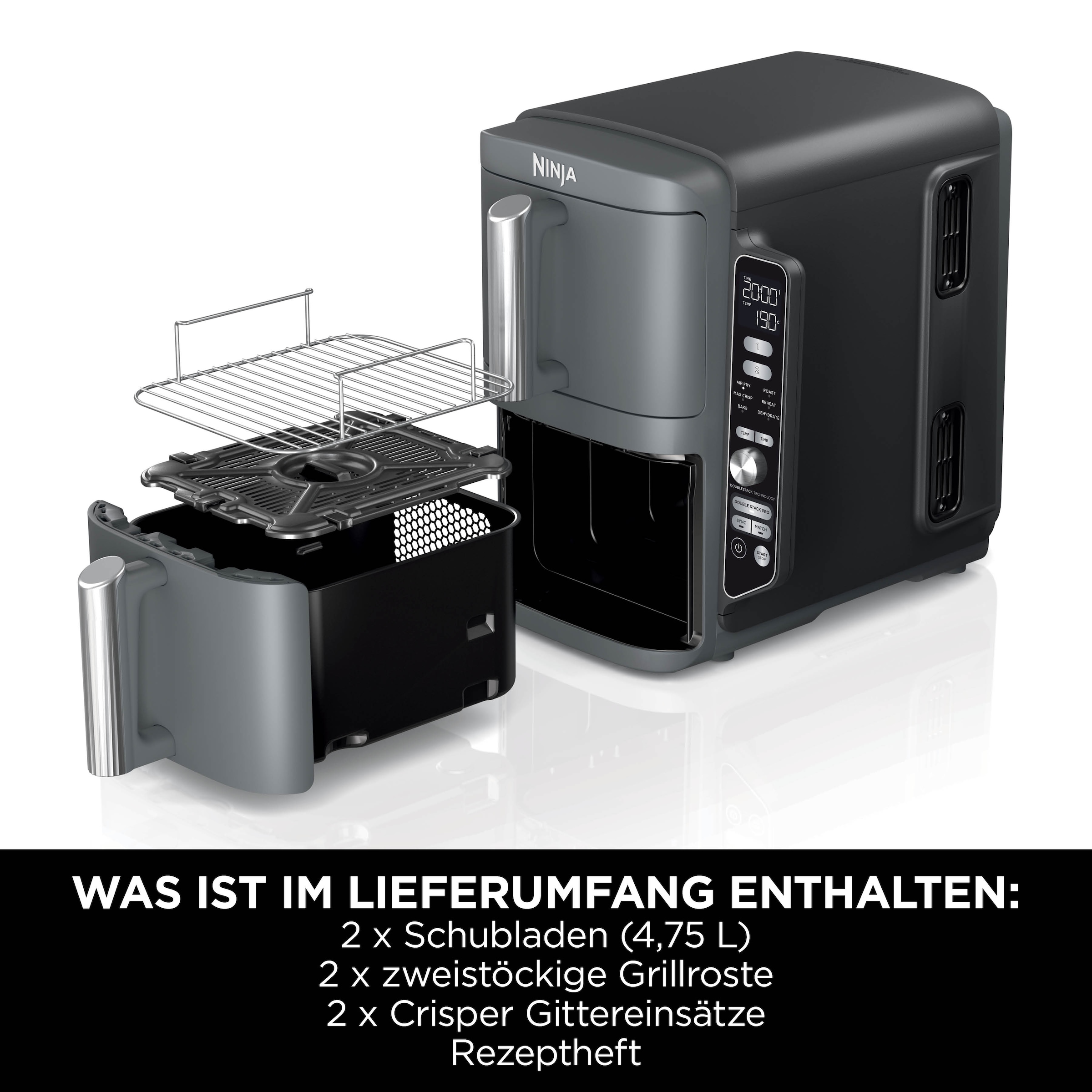 NINJA Heißluftfritteuse »SL400EU Double Stack XL«, 2470 W