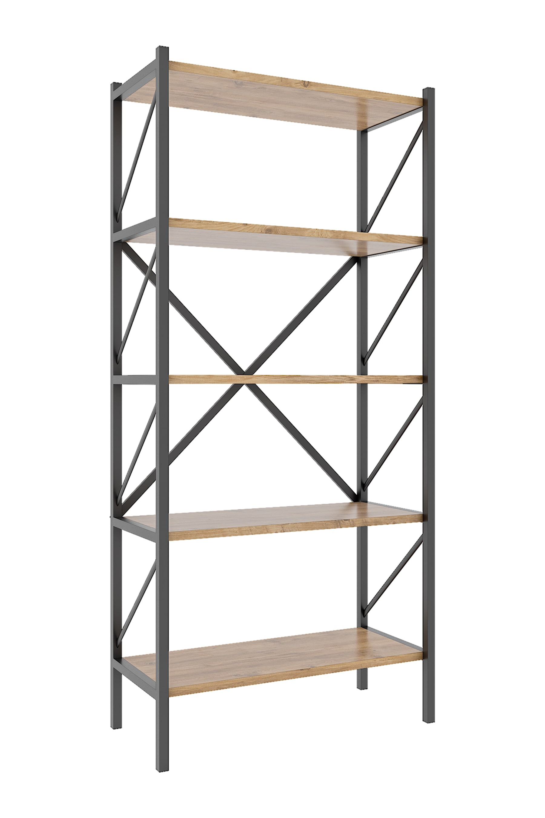 VCM Standregal »Holz Metall Stand Regal Büro Bücher Insasi 5fach«