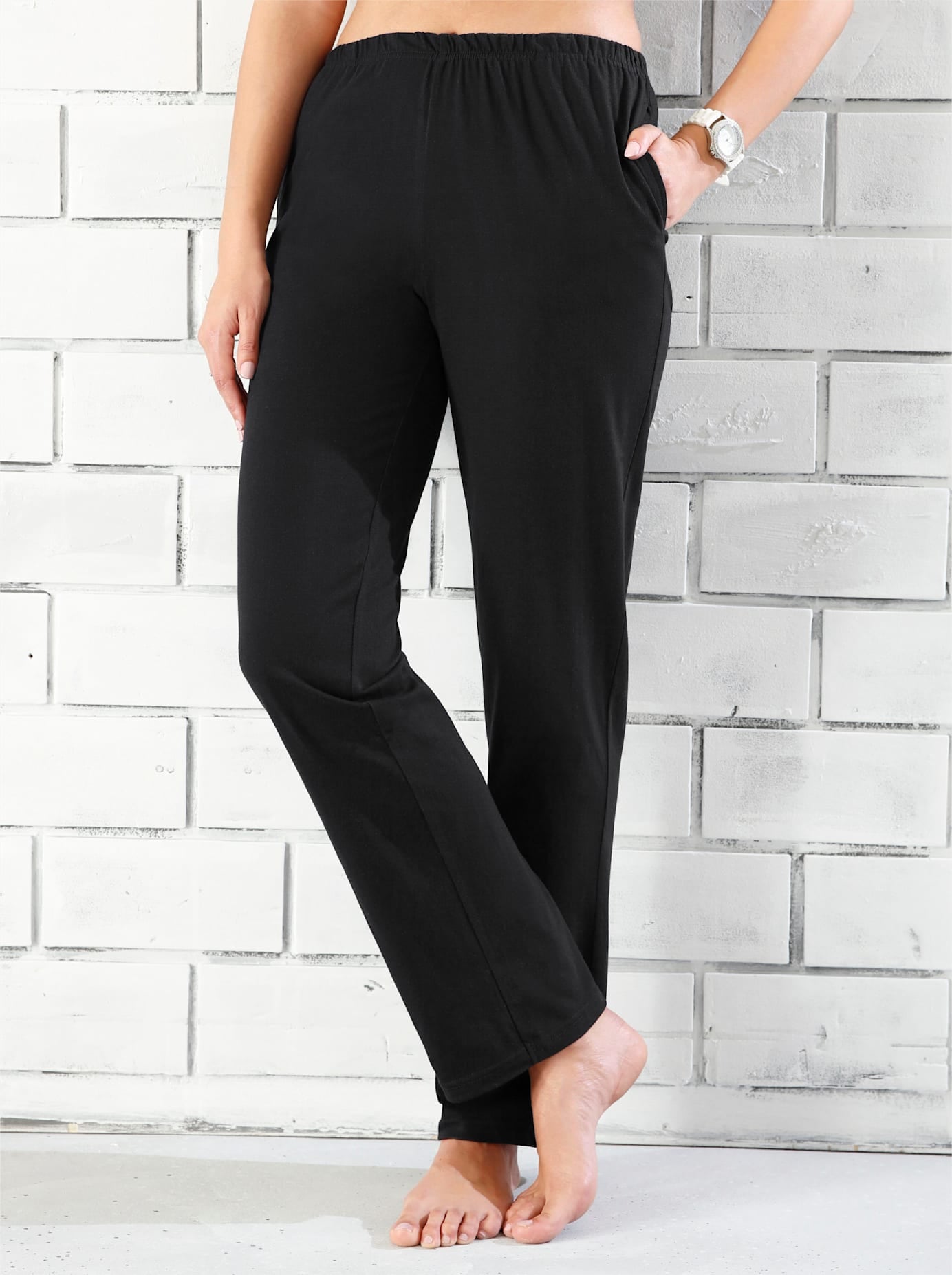 DamenHomewearpants in schwarz, Größe 56