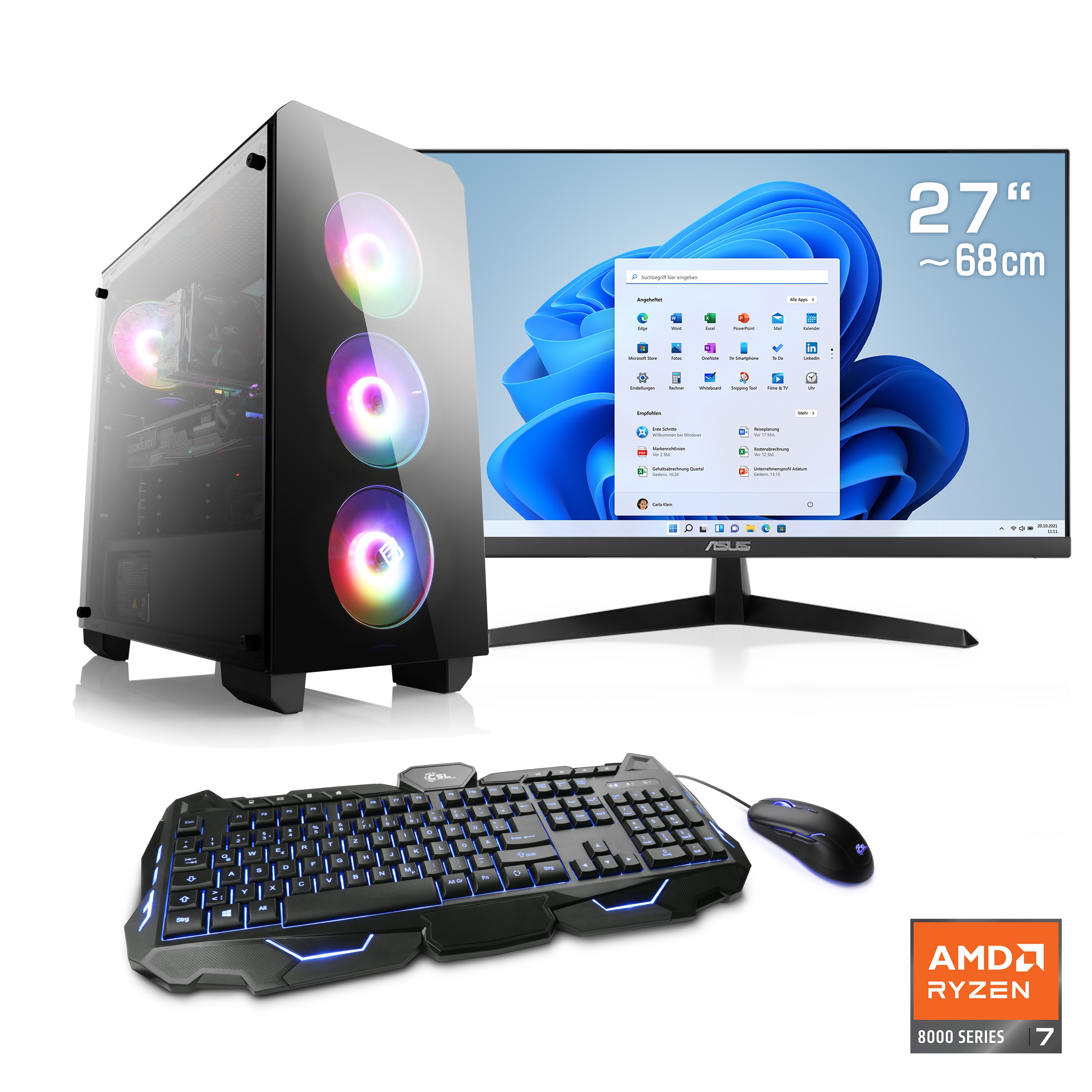 Csl Gaming-PC-Komplettsystem »Theseus V24683« 27 ′′ AMD Ryzen 7 GeForce RTX 5060 64 GB RAM 2.000 GB SSD