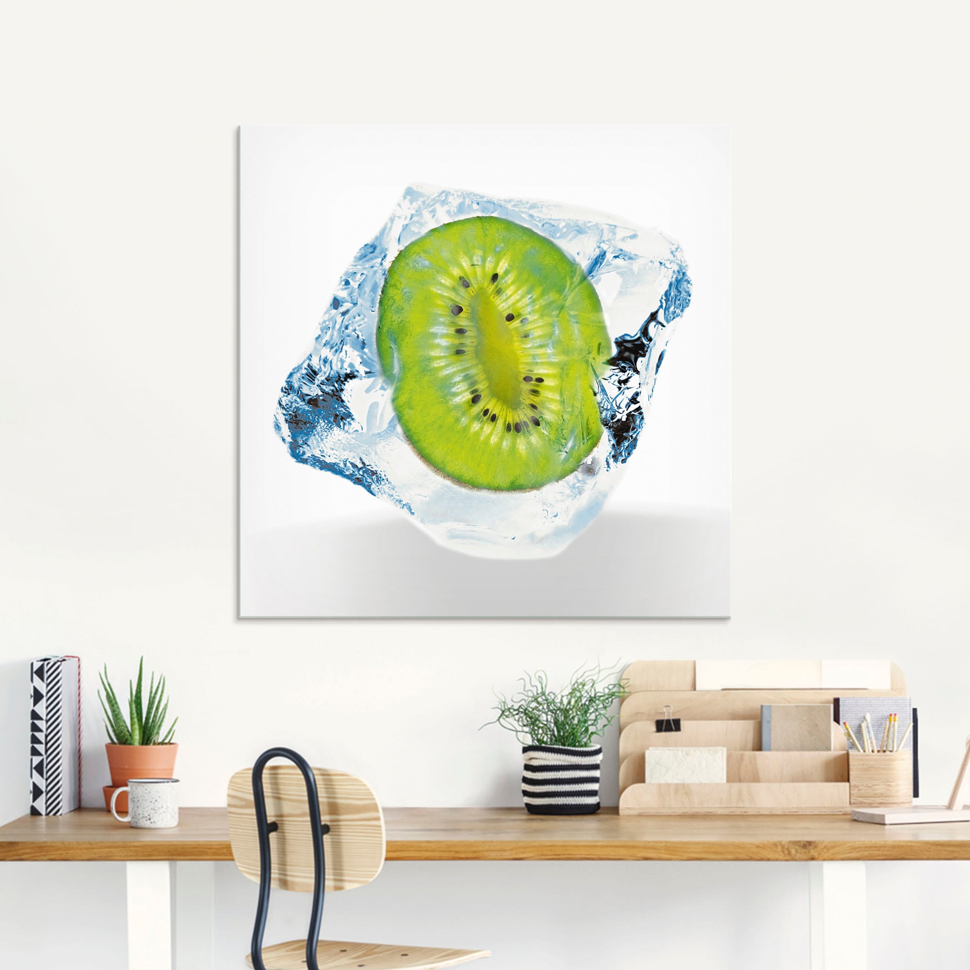 Artland Glasbild »Kiwi im Eiswürfel« Lebensmittel 1 Stk. tlg. in verschiedenen Größen