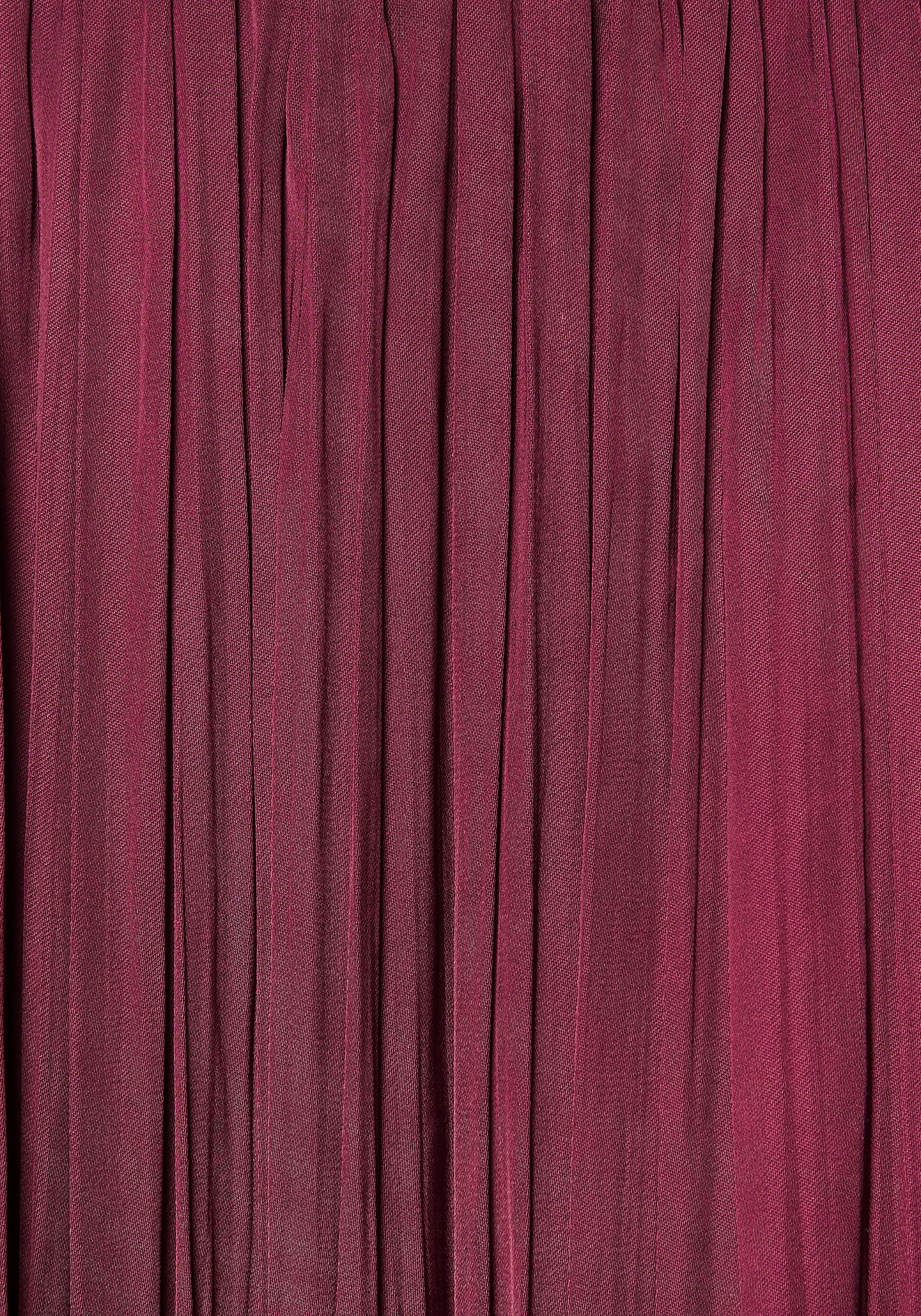 LASCANA Maxirock mit Plisseefalten, edel glänzende Ware