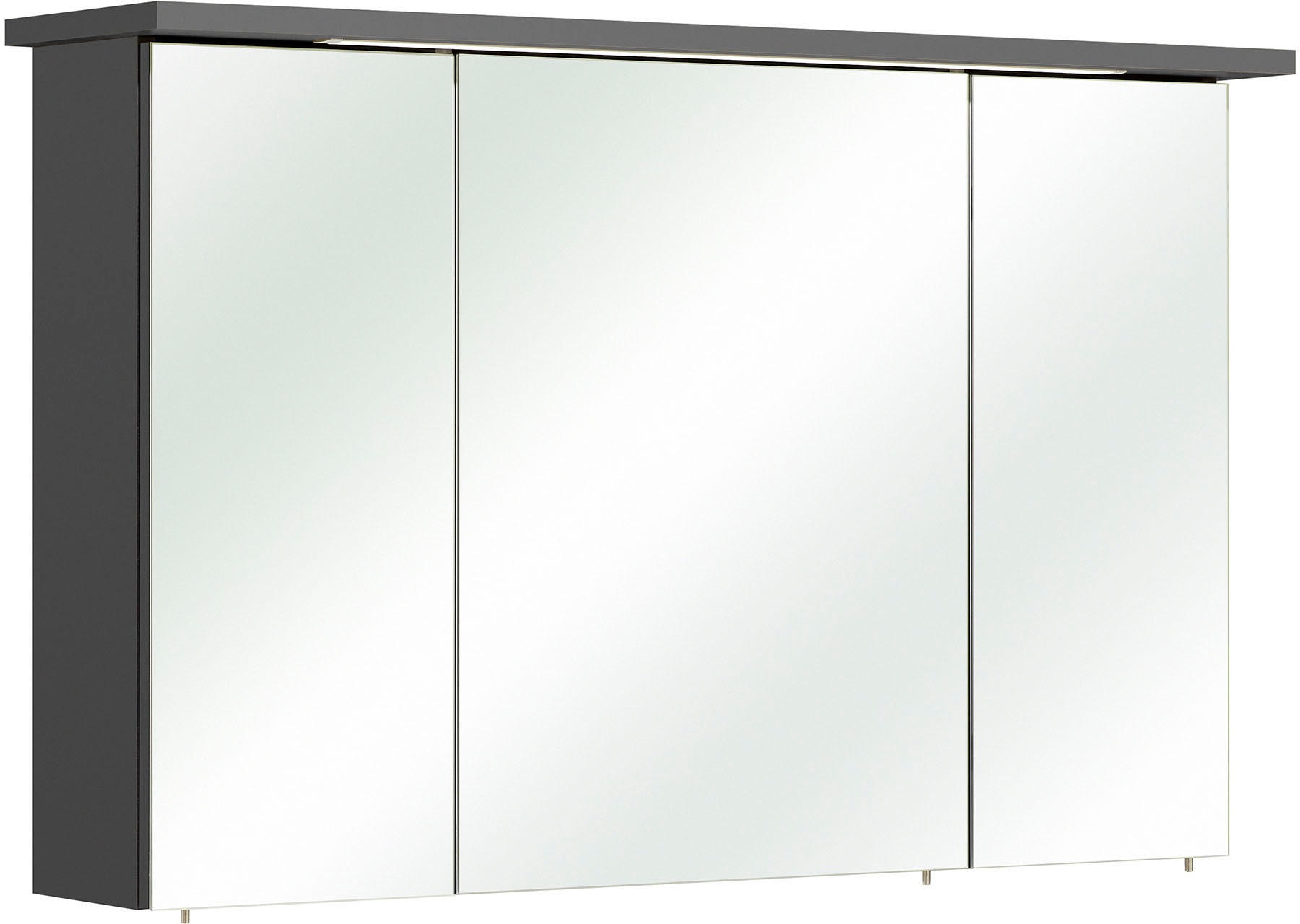 Saphir Badmöbel-Set »Quickset 327 2-teilig, Waschplatz und LED-Spiegelschrank«, (Set, 2 St.), Anthrazit Hochglanz, inkl. Türdämpfer, 5 Türen, 1 Klappe, 1 Schublade