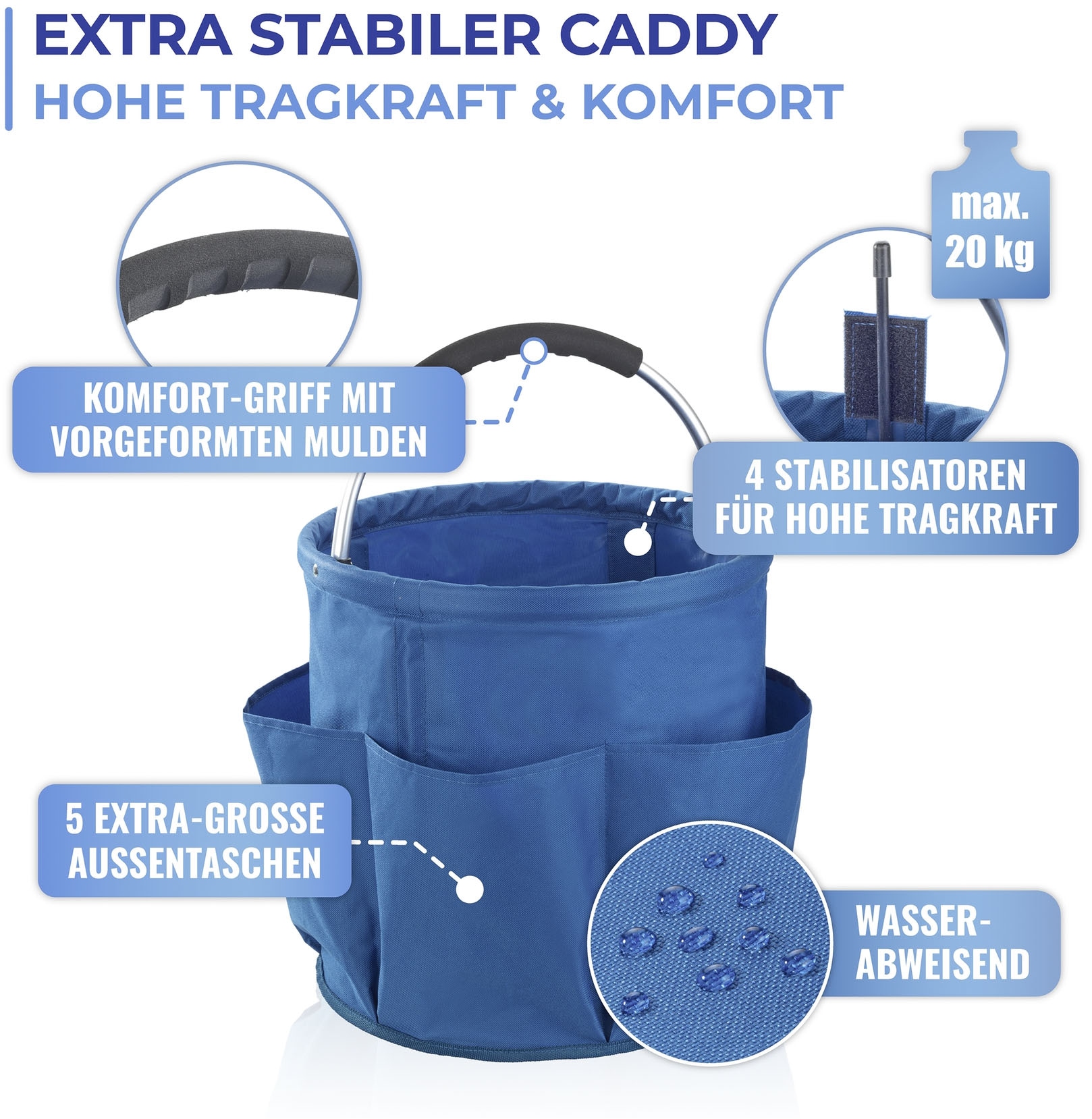 Maximex Organizer »Universal-Reinigungs-Caddy Modell HERKULES«, faltbare Tragetasche für zuhause und unterwegs, 34 Liter