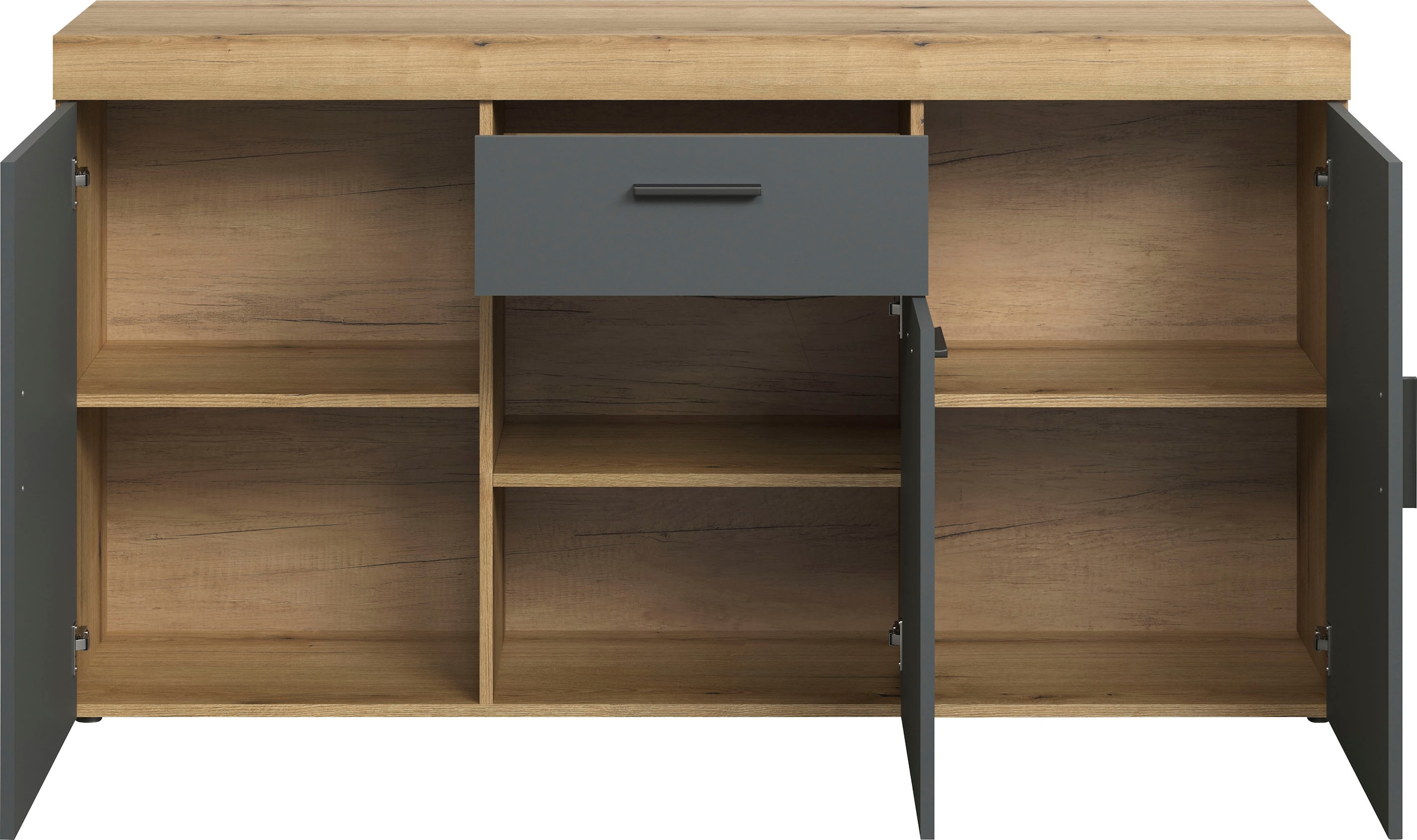 Home affaire Sideboard »Ghent« Packung, 1 Stk. tlg. Sideboard mit 3 Türen & 1 Schublade - (B/T/H) 160/42/86 cm