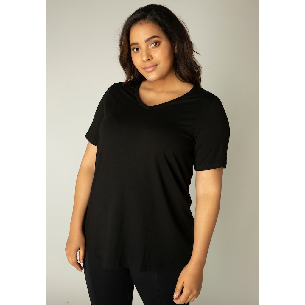 Base Level Curvy T-Shirt »Alba«, Weich fließende, formstabile Qualität