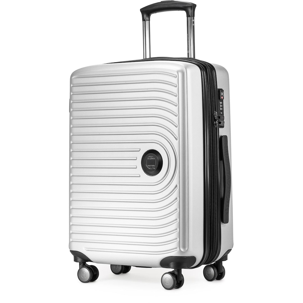 Hauptstadtkoffer Hartschalen-Trolley »Mitte, weiß, 55 cm«, 4 Rollen, Hartschalen-Koffer Handgepäck-Koffer TSA Schloss Volumenerweiterung