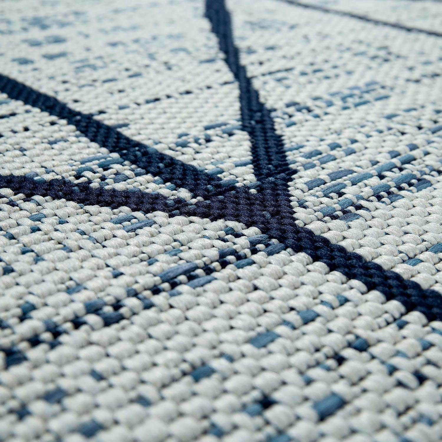 Paco Home Teppich »Kortrijk 741«, rechteckig, 4 mm Höhe, Flachgewebe, modernes Design, In- und Outdoor geeignet, Wohnzimmer