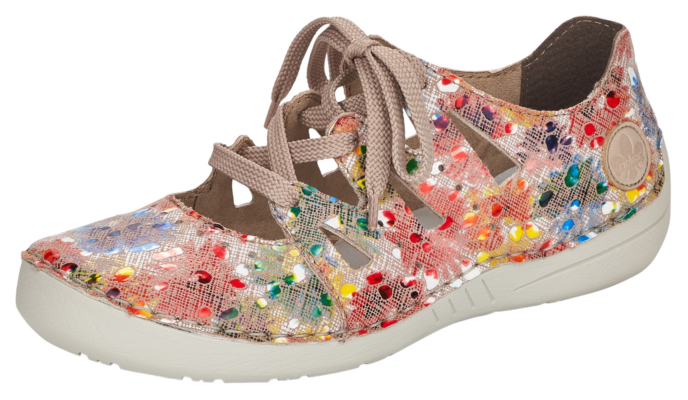 Rieker Schnürschuh, mit buntem Blumenprint