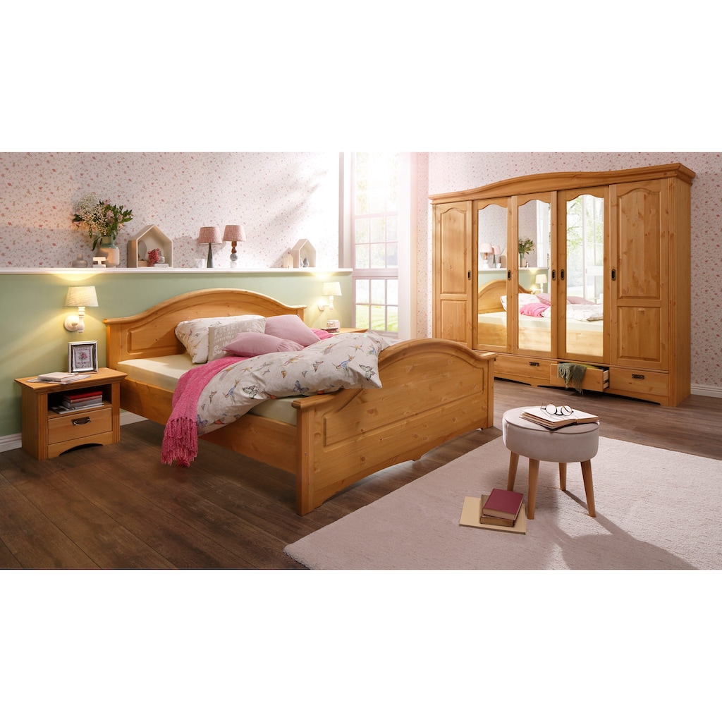 Home affaire Schlafzimmer-Set »Konrad«, (Set, 4 St.), mit 5-trg. Kleiderschrank, Bett 180/200 cm und 2 Nachttischen