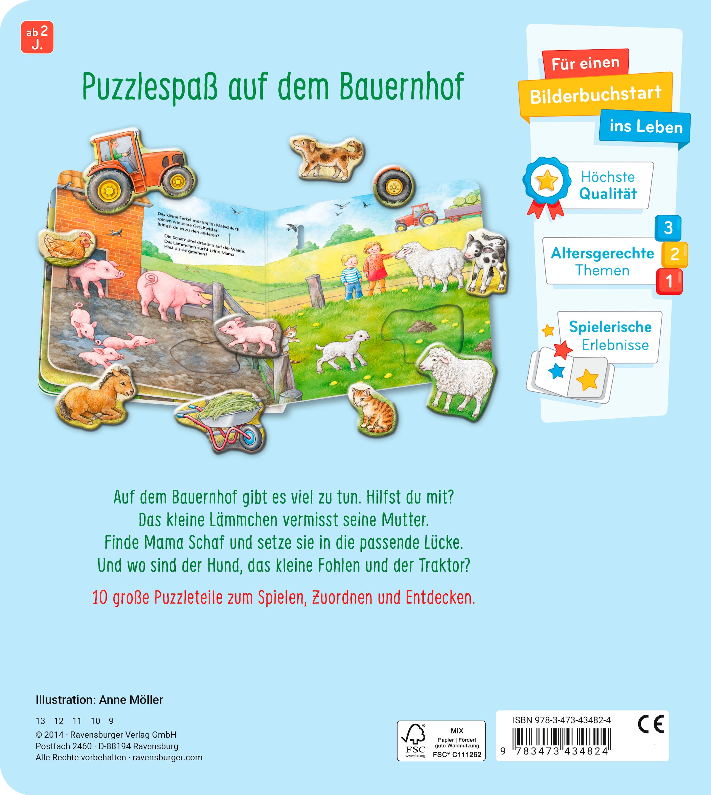 Ravensburger Buch »Pappbilderbuch, Mein großes Puzzle-Spielbuch: Bauernhof«