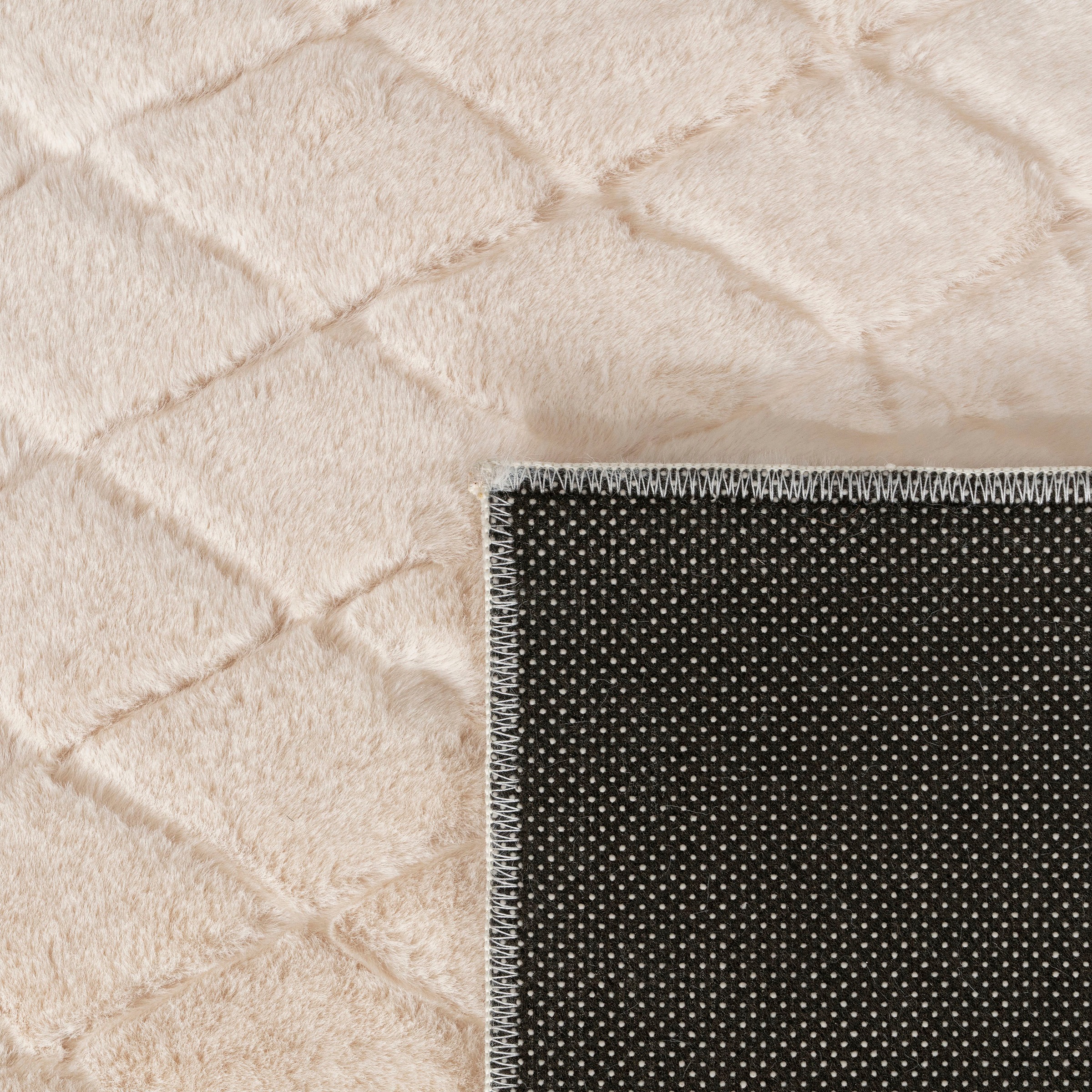 Paco Home Hochflor-Teppich »Arnheim 742«, rechteckig, 26 mm Höhe, Uni Farben, Rauten Muster, besonders weich, Hoch-Tief Effekt