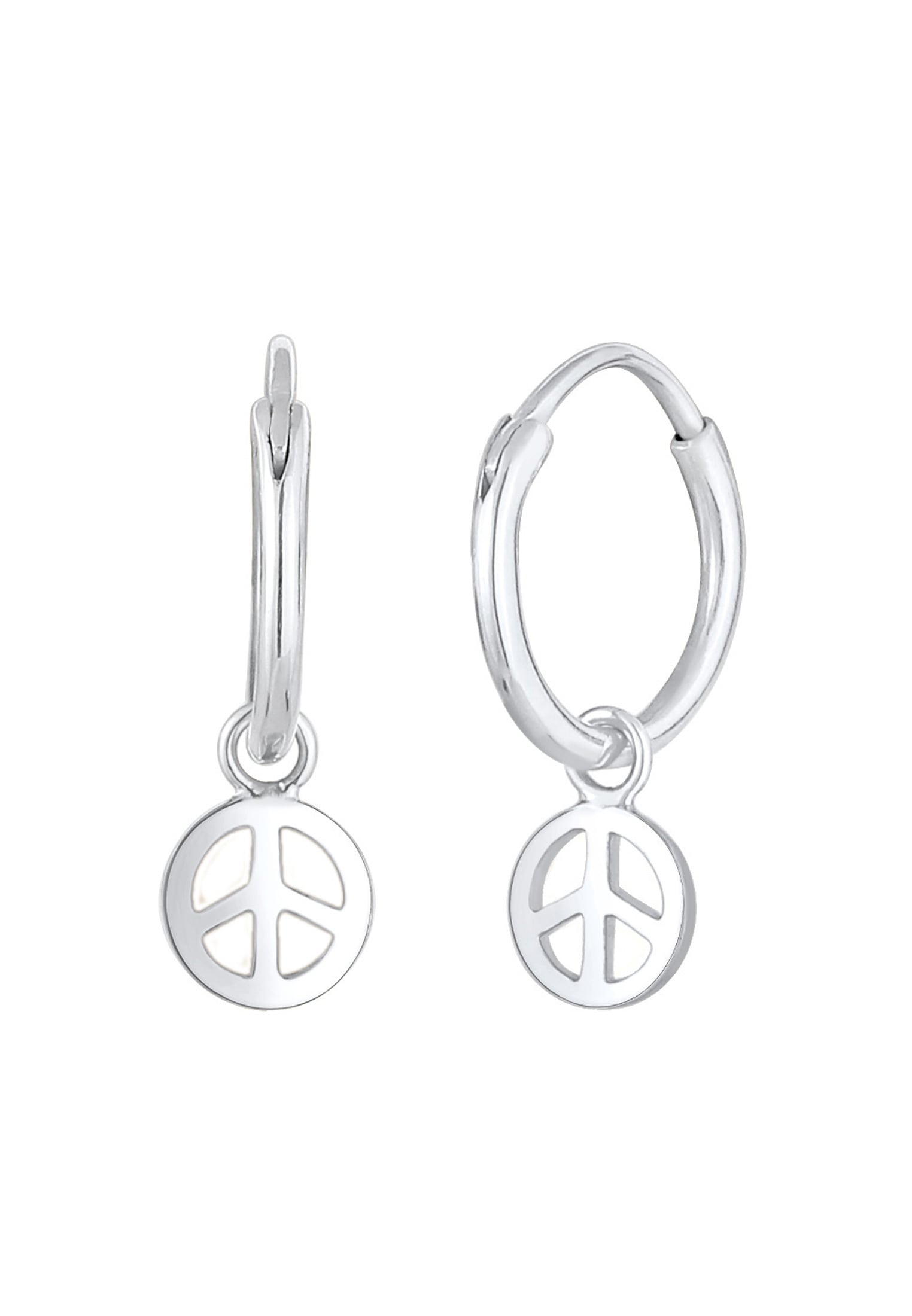 Elli Paar Creolen »Ohrringe Creolen Peace Boho Symbol 925 Silber«