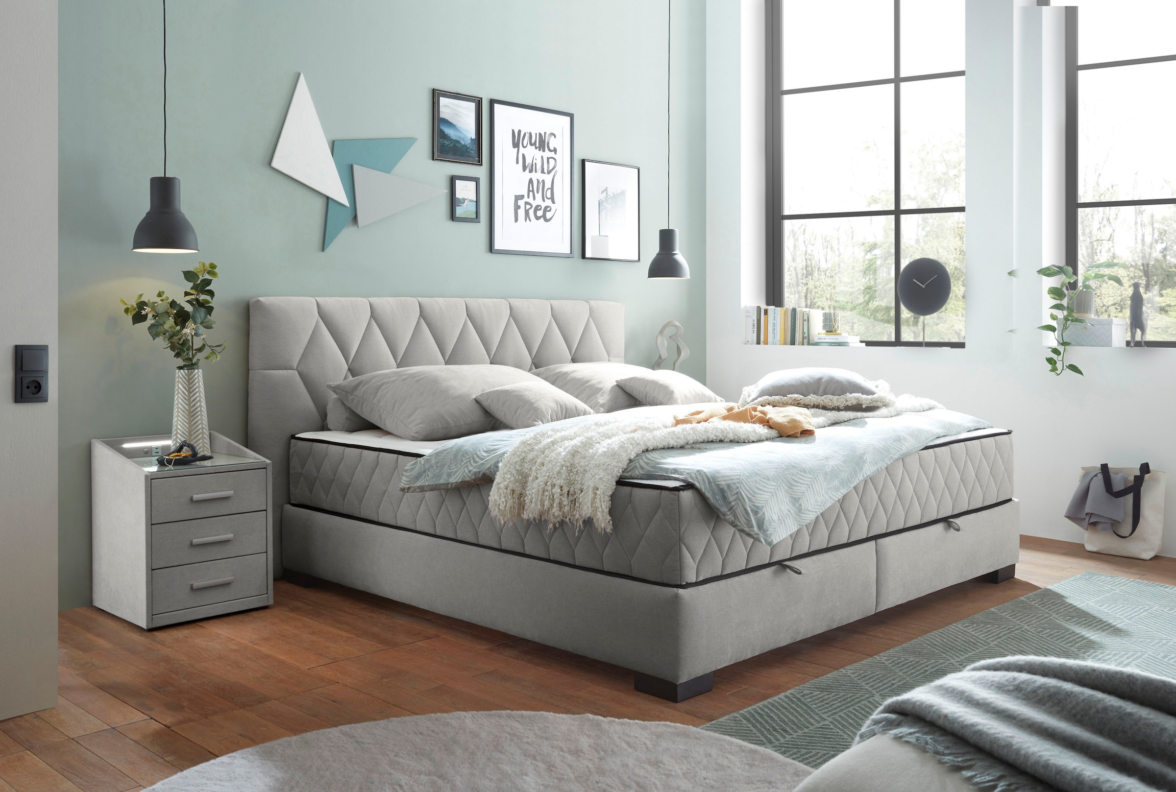 ED EXCITING DESIGN Boxbett »Nagol« mit Bettkasten, mit Wendematratze, erhältlich in verschiedenen Breiten