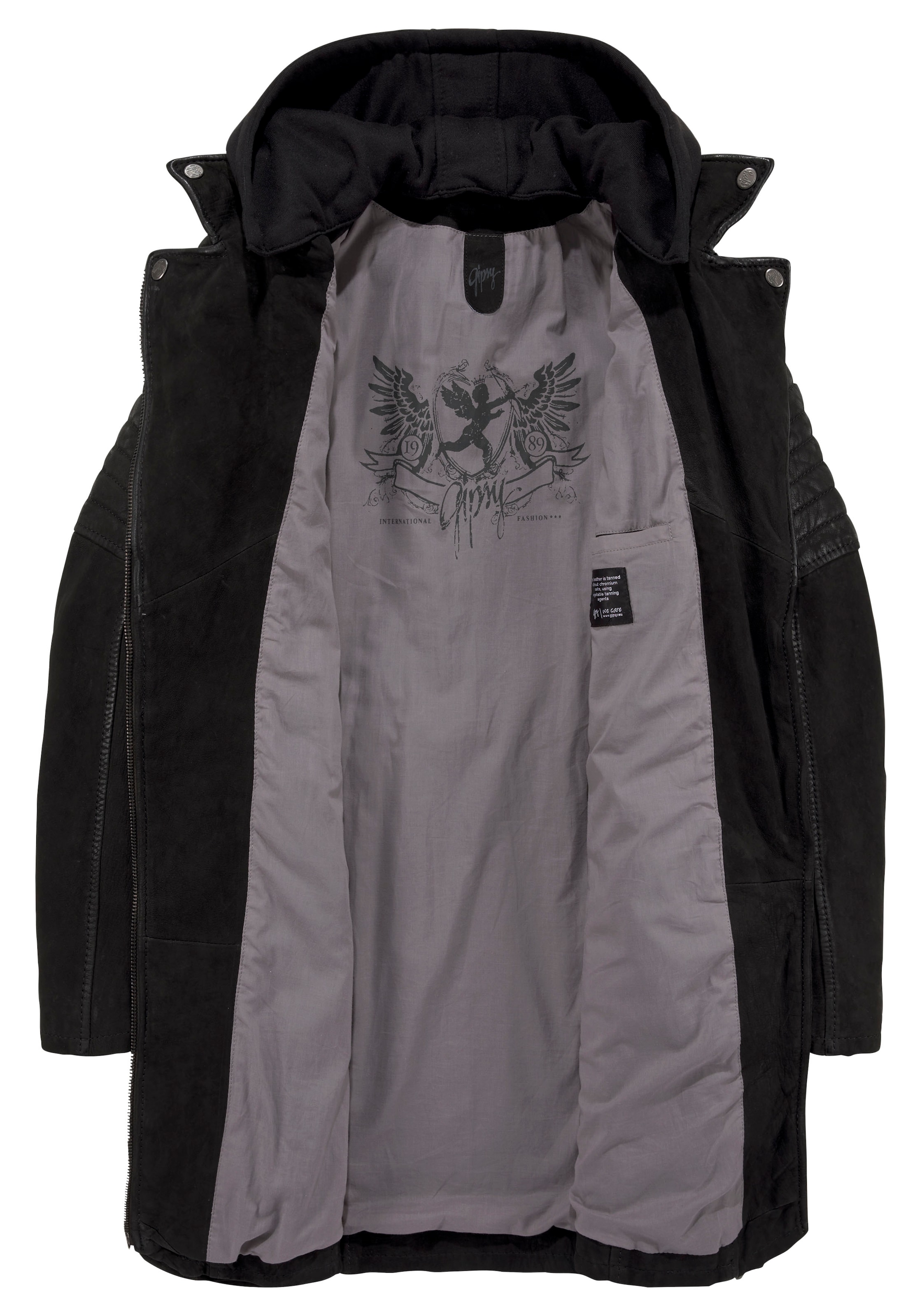 Mauritius Lederjacke »CYARA«, mit Kapuze, Lederjacke mit abnehmbarem Kapuzen-Inlay aus Jerseyqualität