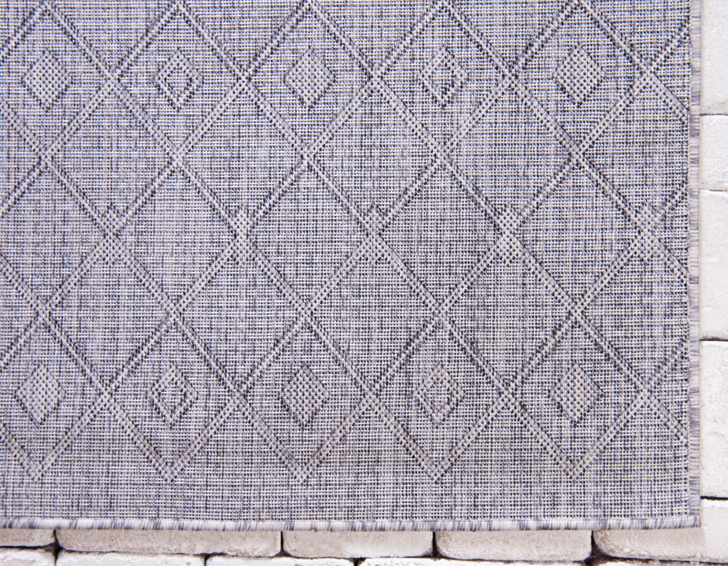 Myflair Möbel & Accessoires Teppich »Outdoor Crosses Lagerräumung«, rechteckig, 4 mm Höhe, Flachgewebe, Rauten Muster, In- und Outdoor geeignet
