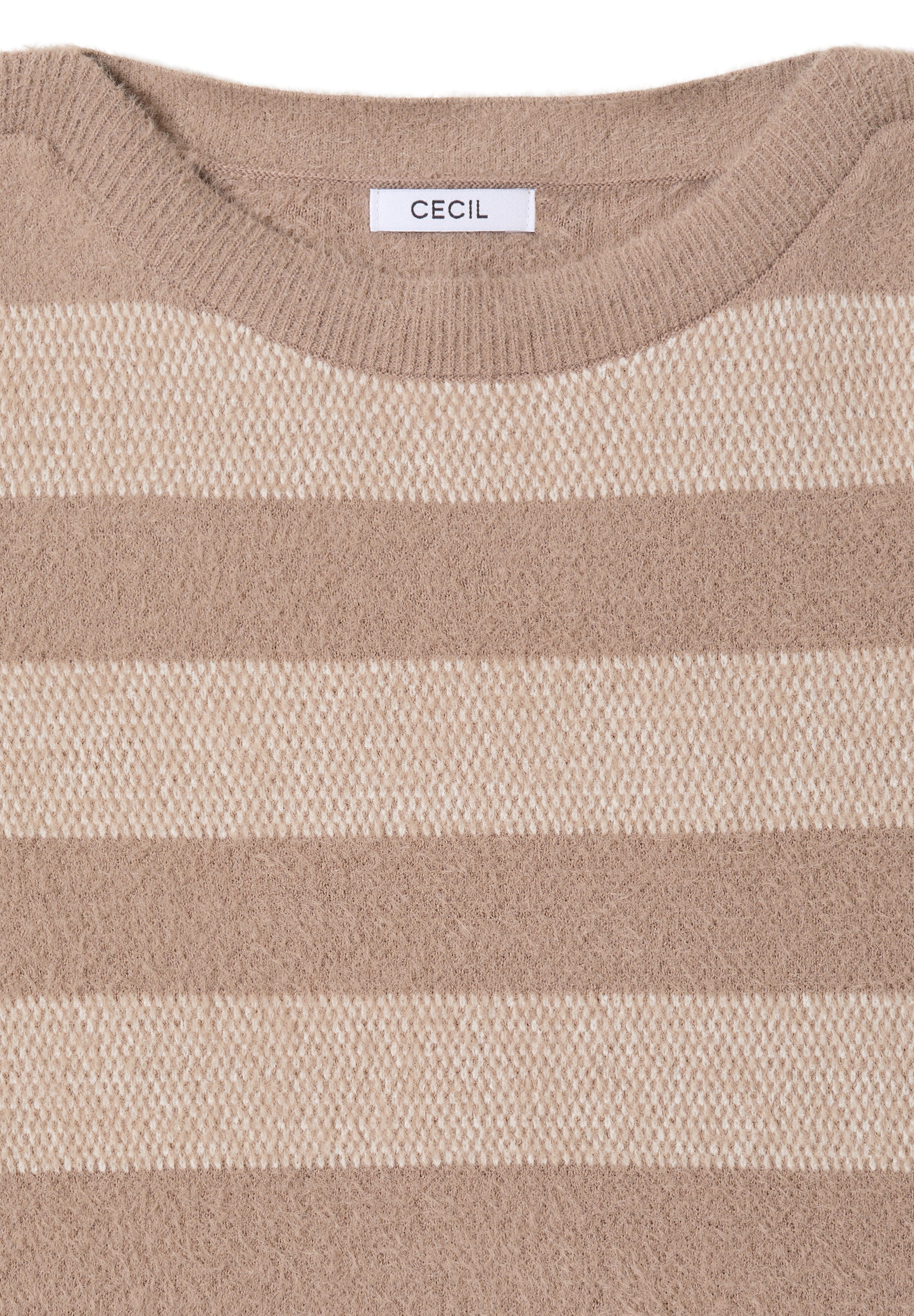 Cecil Rundhalspullover mit Streifenmuster