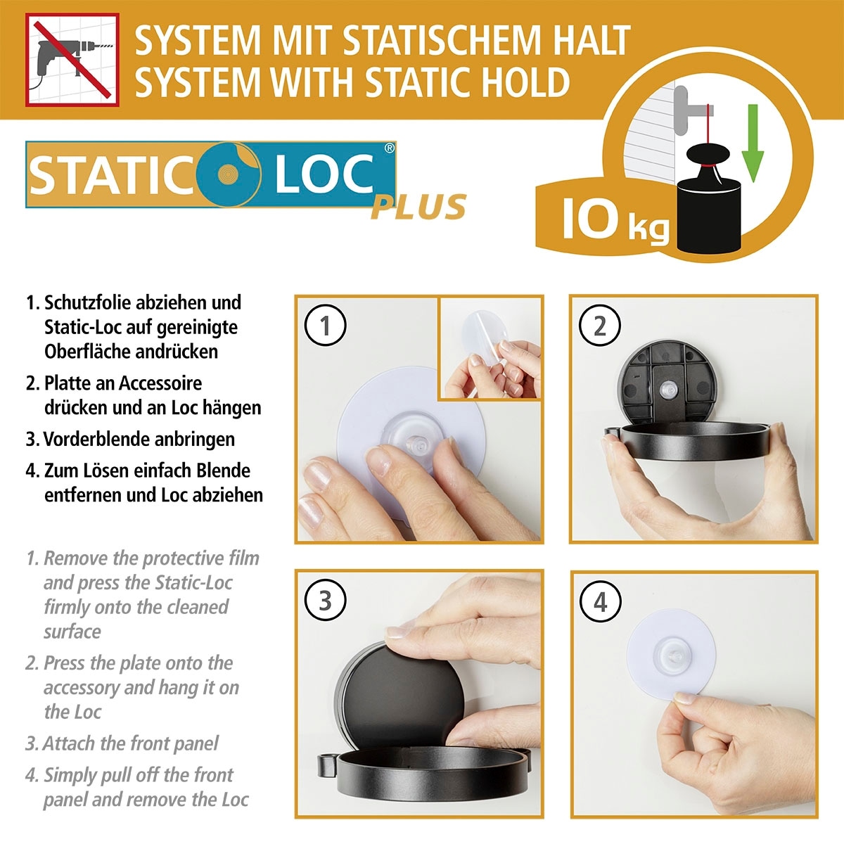 WENKO Duschregal »Static-Loc® Plus Pavia« Badezimmer-Ablage, Befestigen ohne bohren