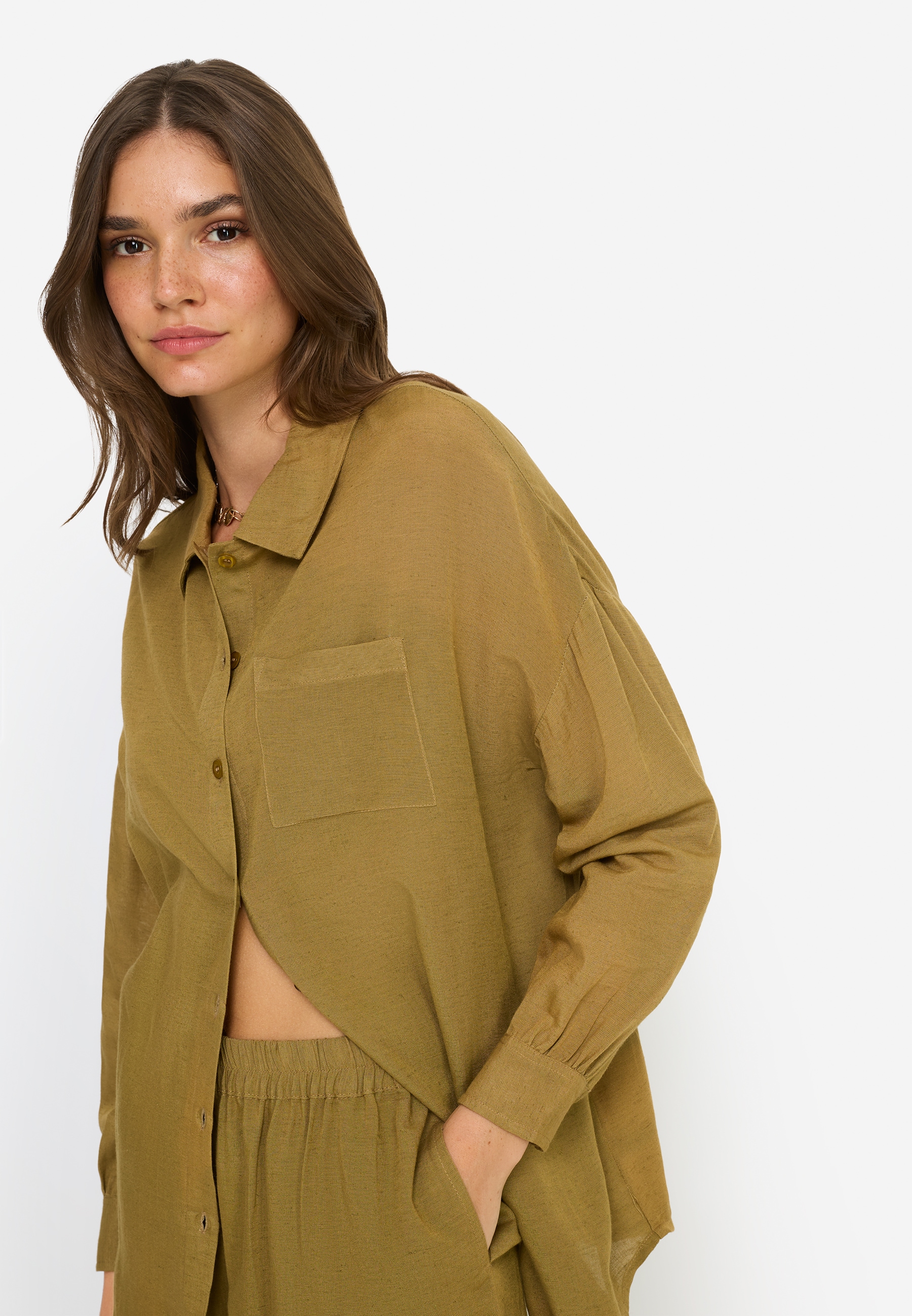 LSCN by LASCANA Langarmbluse Set, mit Shorts, 2 tlg.