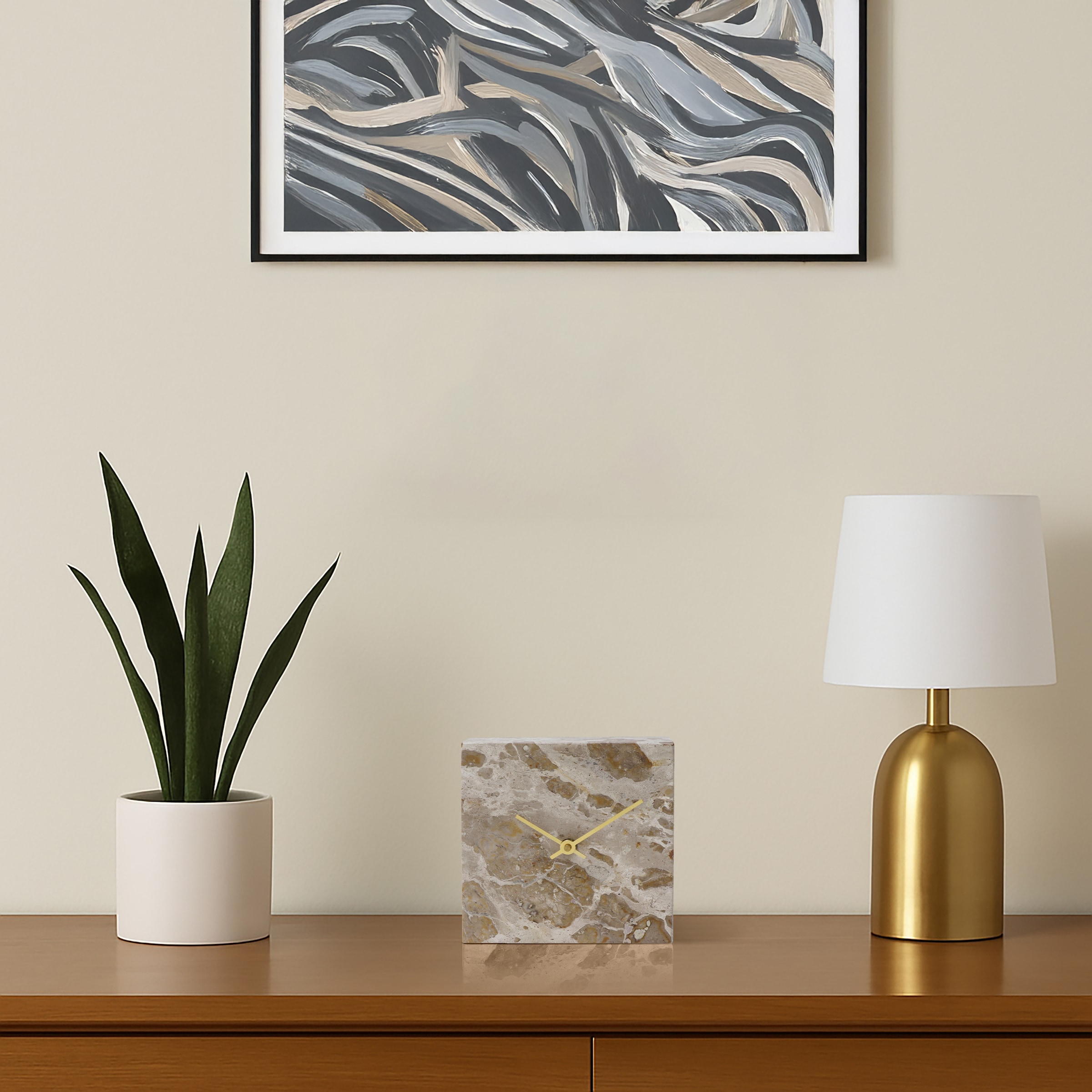 MIRRORS AND MORE Tischuhr »KRONO« Tischuhr in Marmor Optik