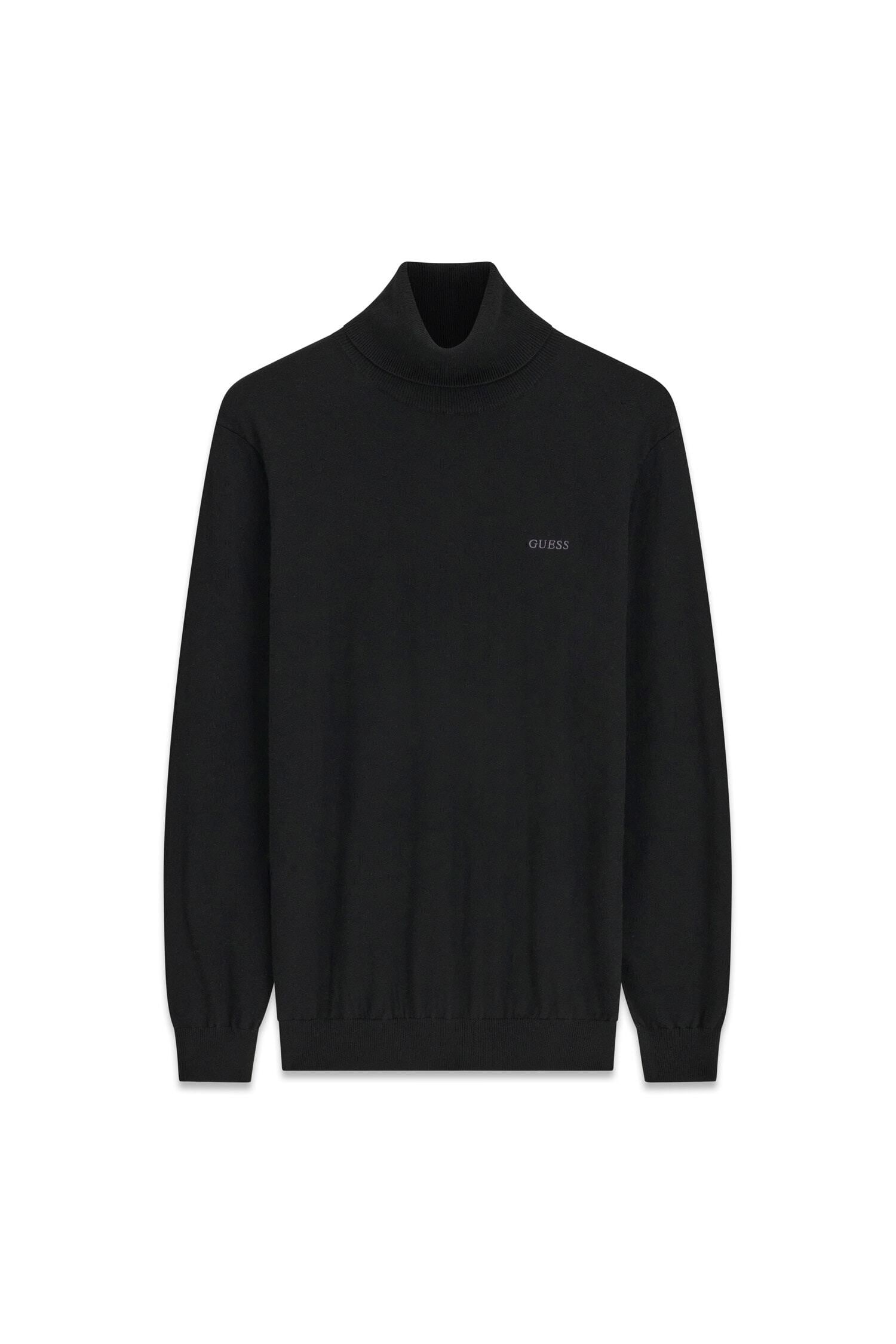 Guess Rollkragenpullover mit Seide und Wolle, Regular Fit, Logo-Schriftzug