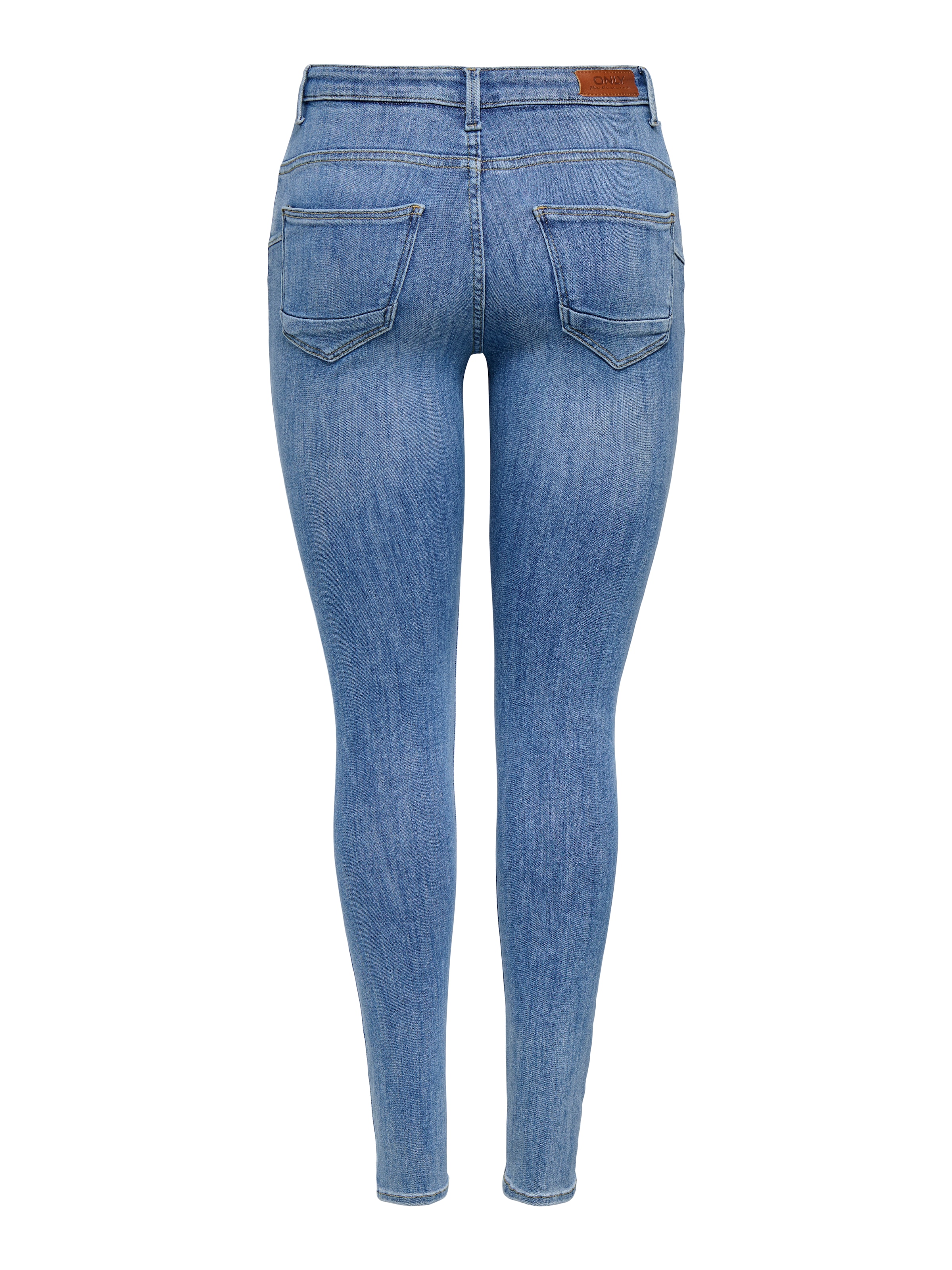 ONLY Skinny-fit-Jeans »ONLPOWER MID SK PUSHUP KNEE CUT DNM« mit Destroyed Detail