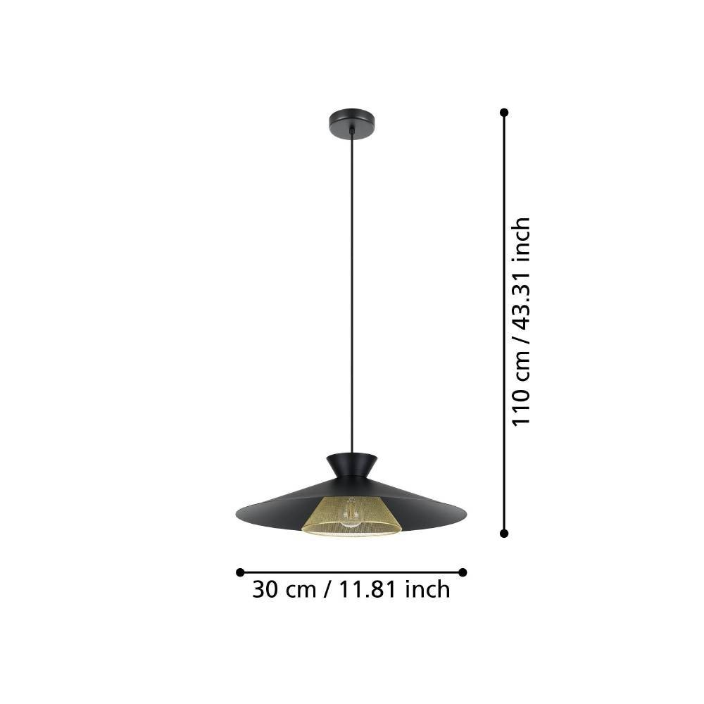 EGLO Hängeleuchte »GRIZEDALE«, 1 flammig, Leuchtmittel E27 | ohne Leuchtmittel, Pendelleuchte, Esszimmerlampe, Japandi-Design, Metall, Ø 50 cm