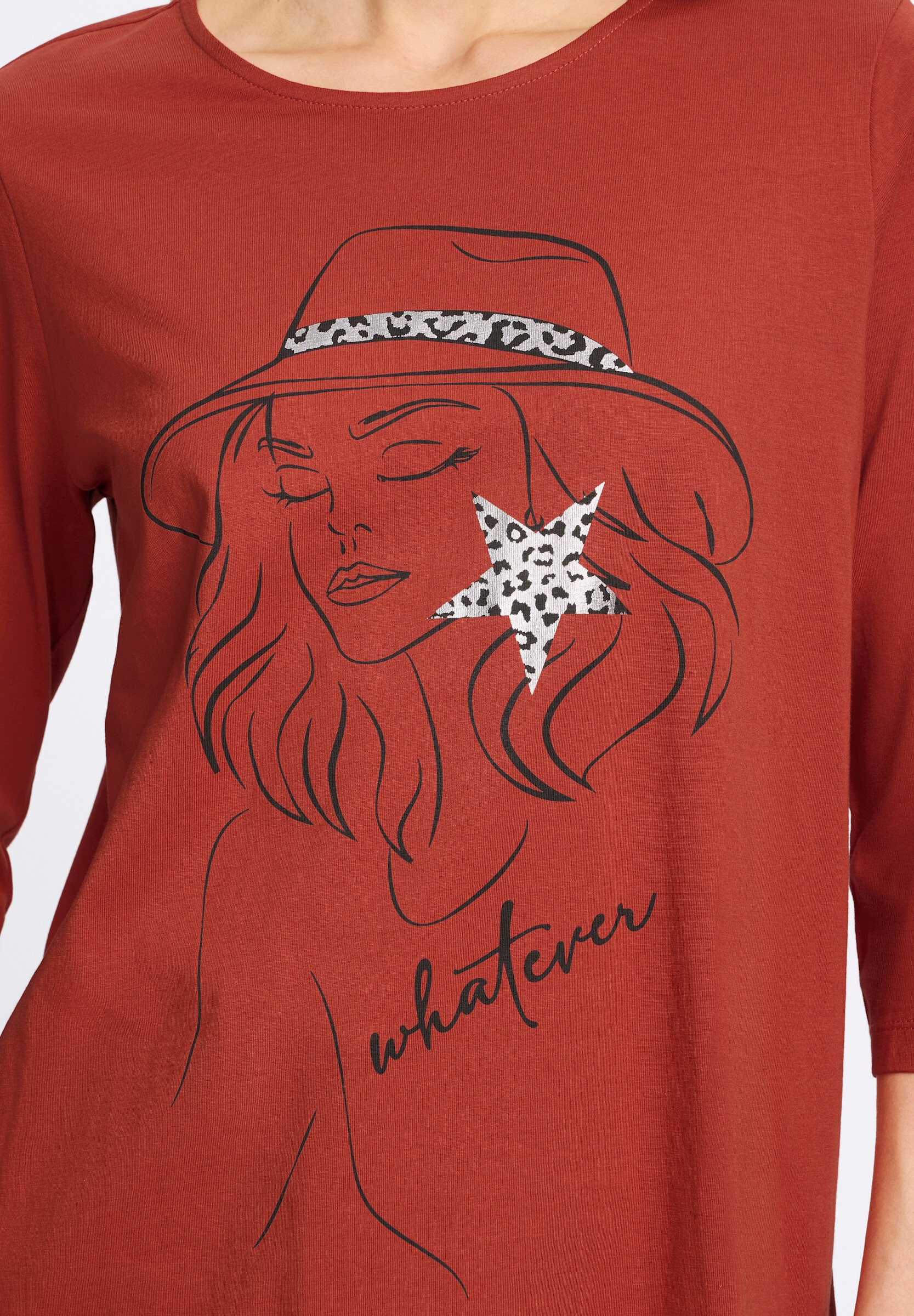 Sieh an! Longshirt »Longshirt Longshirt mit Folien-Print vorne«
