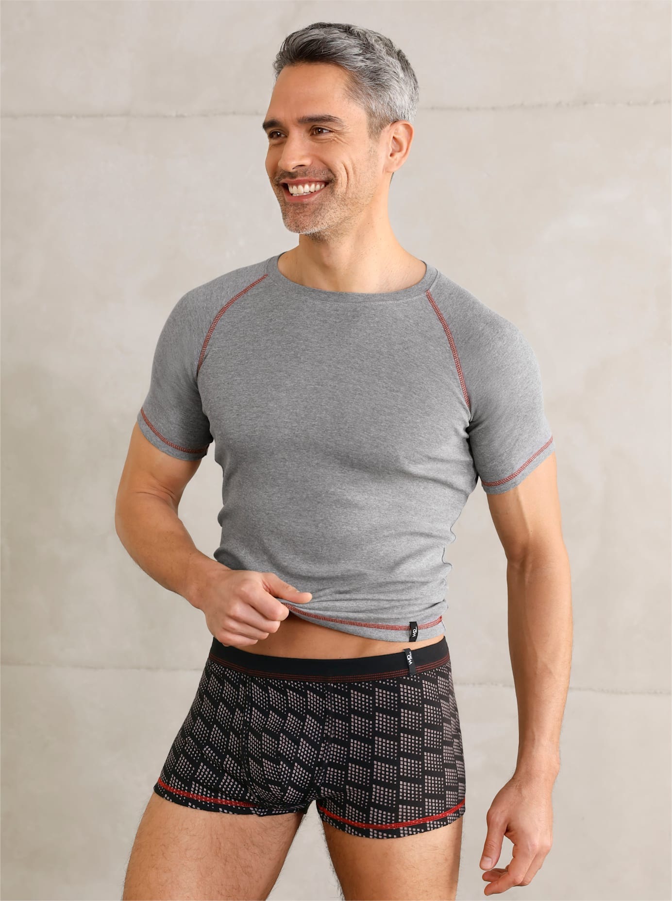 Wäschepur Herren Unterziehshirt 2 Stk. tlg. in grau, Größe 7