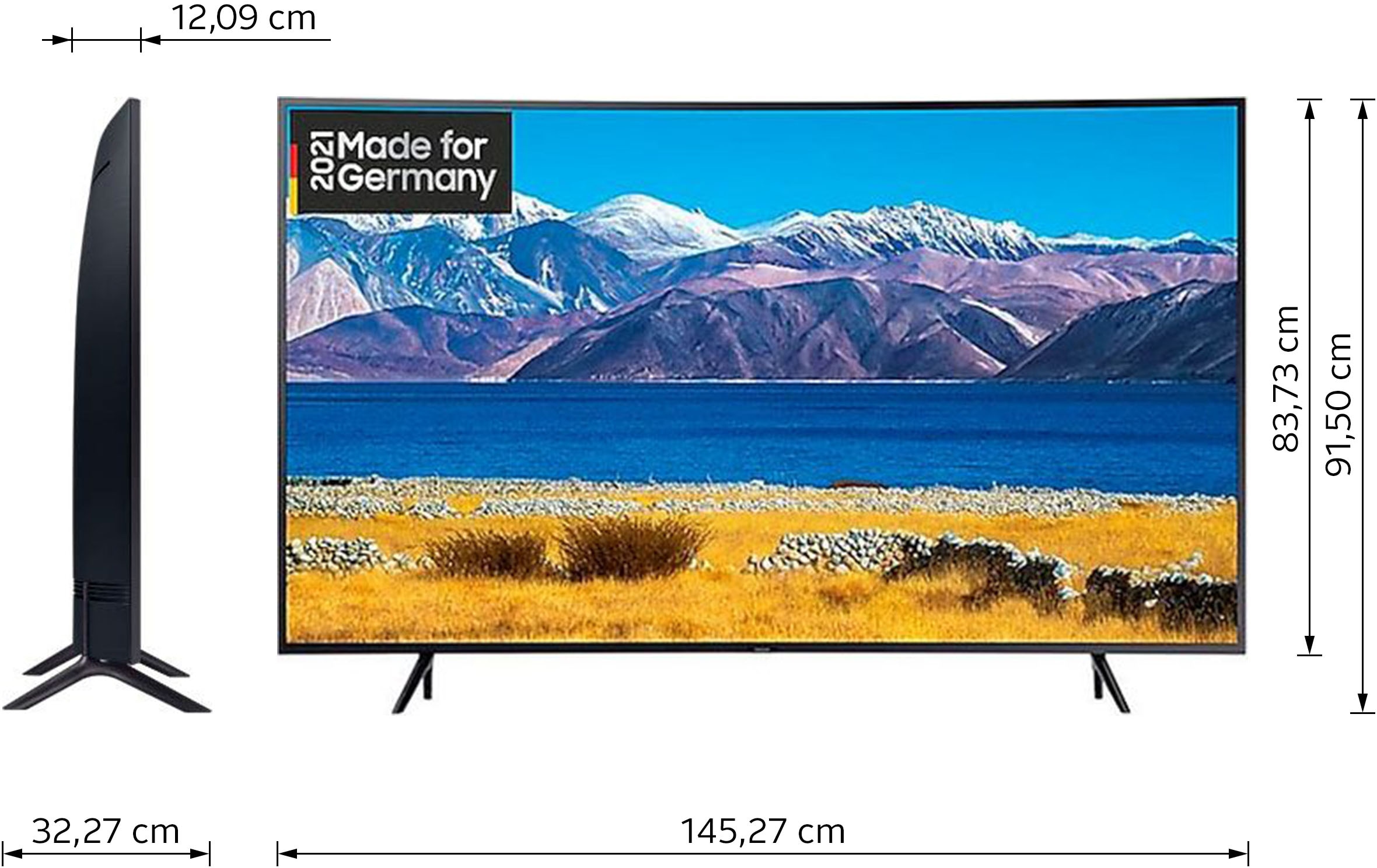 Samsung Curved-LED-Fernseher, 163 cm/65 Zoll, 4K Ultra HD, Smart-TV, HDR,Crystal Prozessor 4K,Crystal Display,Curved Screen