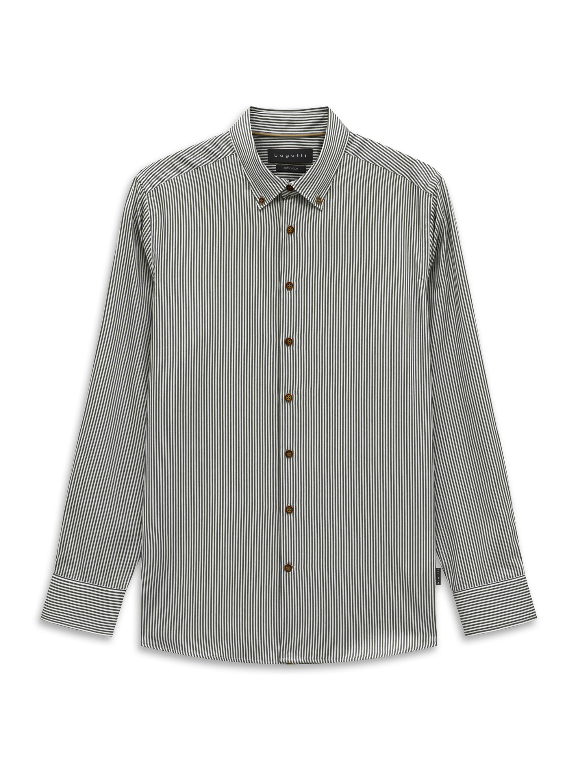 bugatti Langarmhemd »Modern Fit« Modern Fit Baumwolle Gestreift Button-Down
