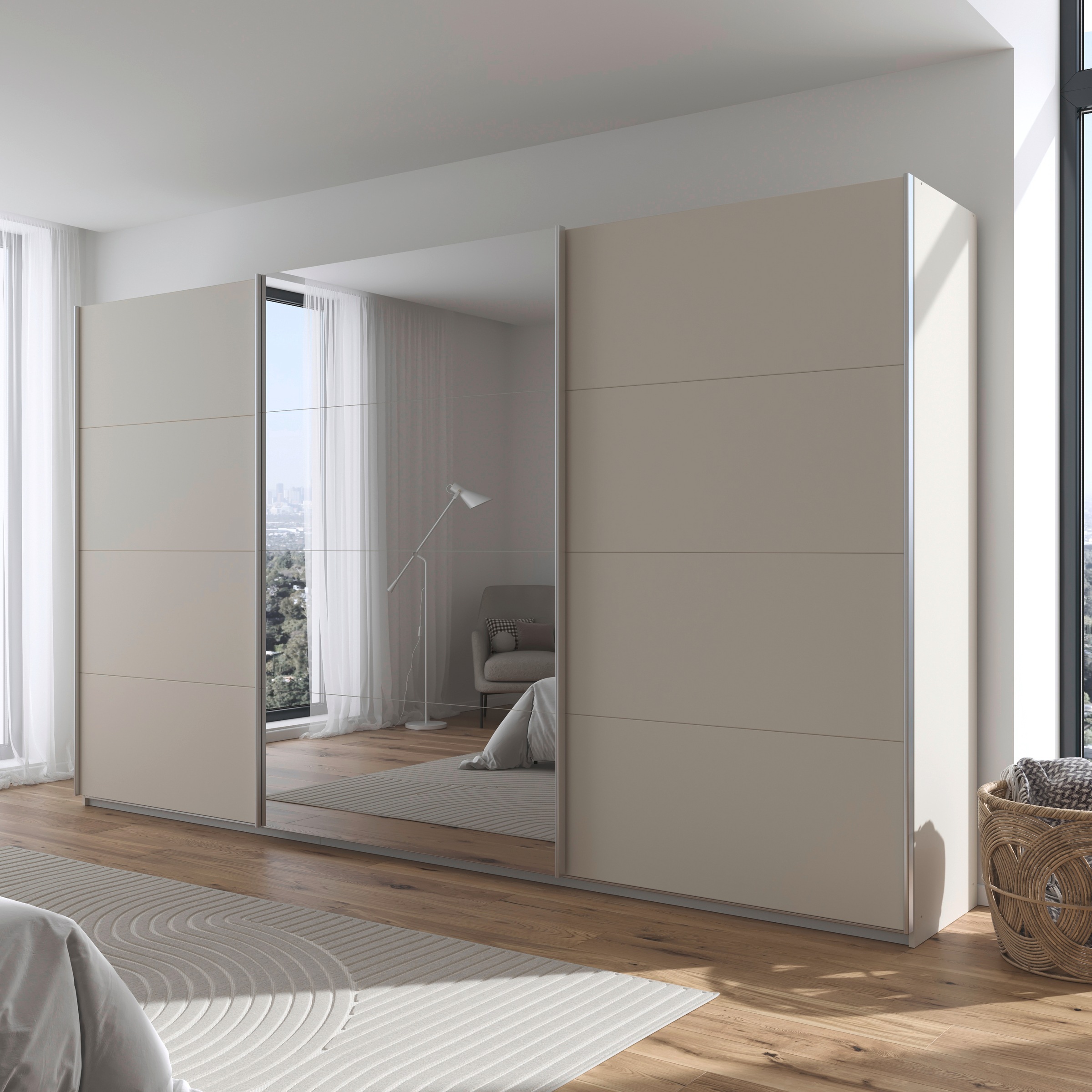 rauch Schwebetürenschrank »Kleiderschrank Schrank Garderobe AGORDO«, Top Innenausstattung, in 4 Breiten und 2 Höhen MADE IN GERMANY