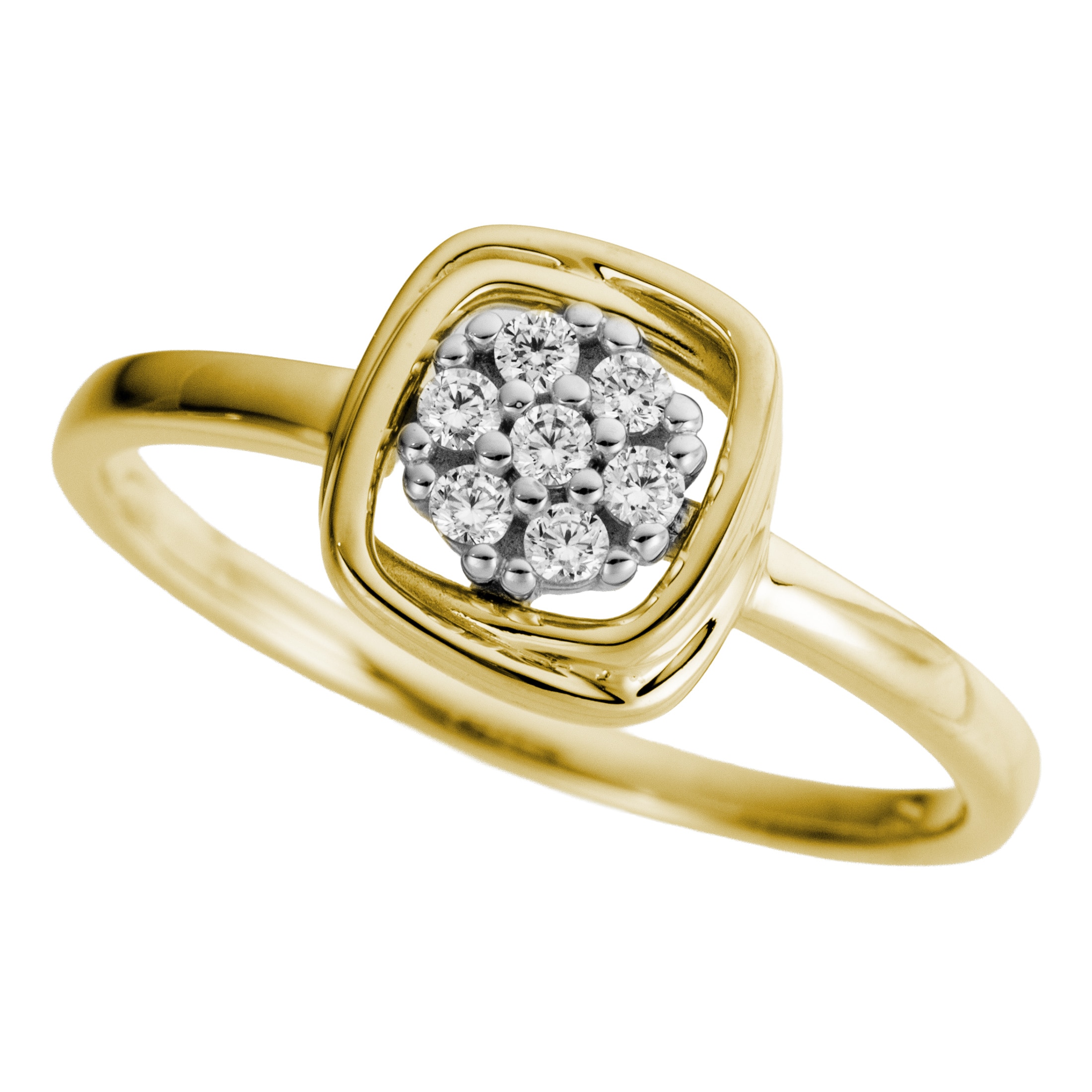 Firetti Fingerring »Schmuck Geschenk Gold 333 Damenring Goldring Quadrat« mit Brillanten