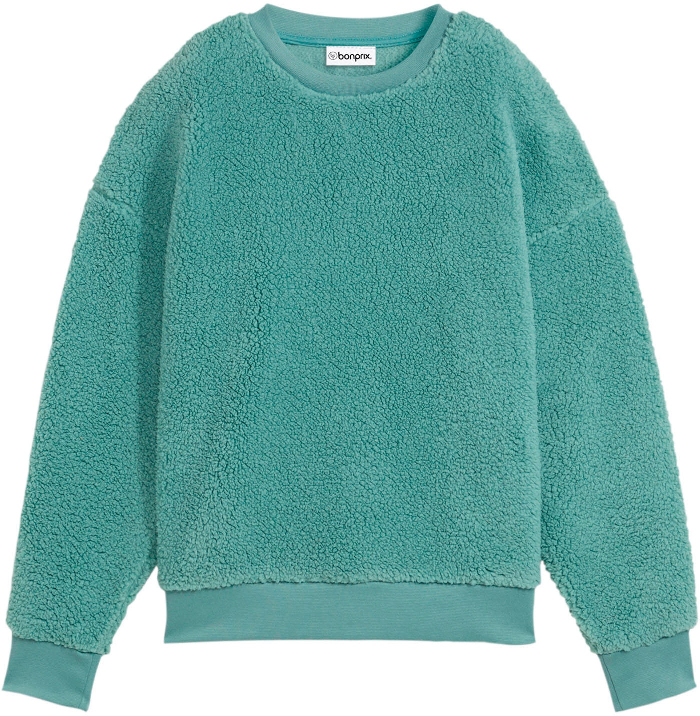bonprix Fleecepullover »Teddy-Fleecepullover«, Oversize-Passform, mit Teddy-Obermaterial, aus Polyester
