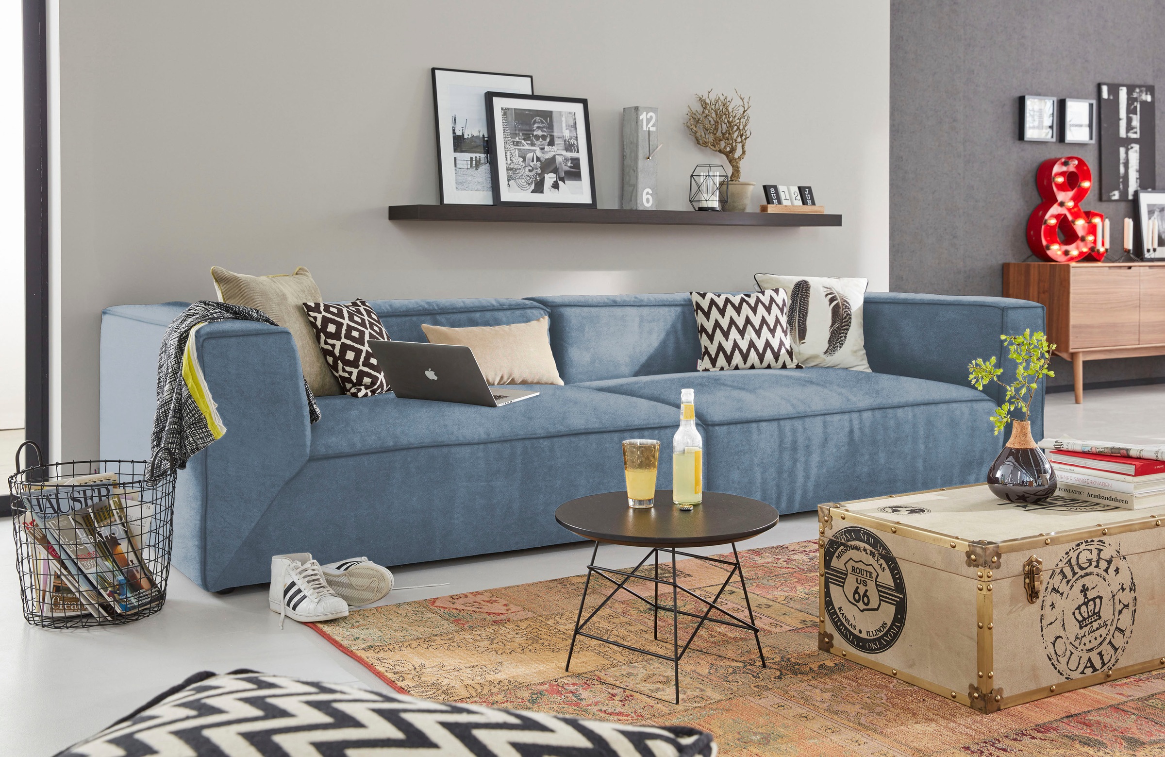 TOM TAILOR HOME Big-Sofa »BIG CUBE«, in 2 Breiten, wahlweise mit Sitztiefenverstellung, Tiefe 129 cm