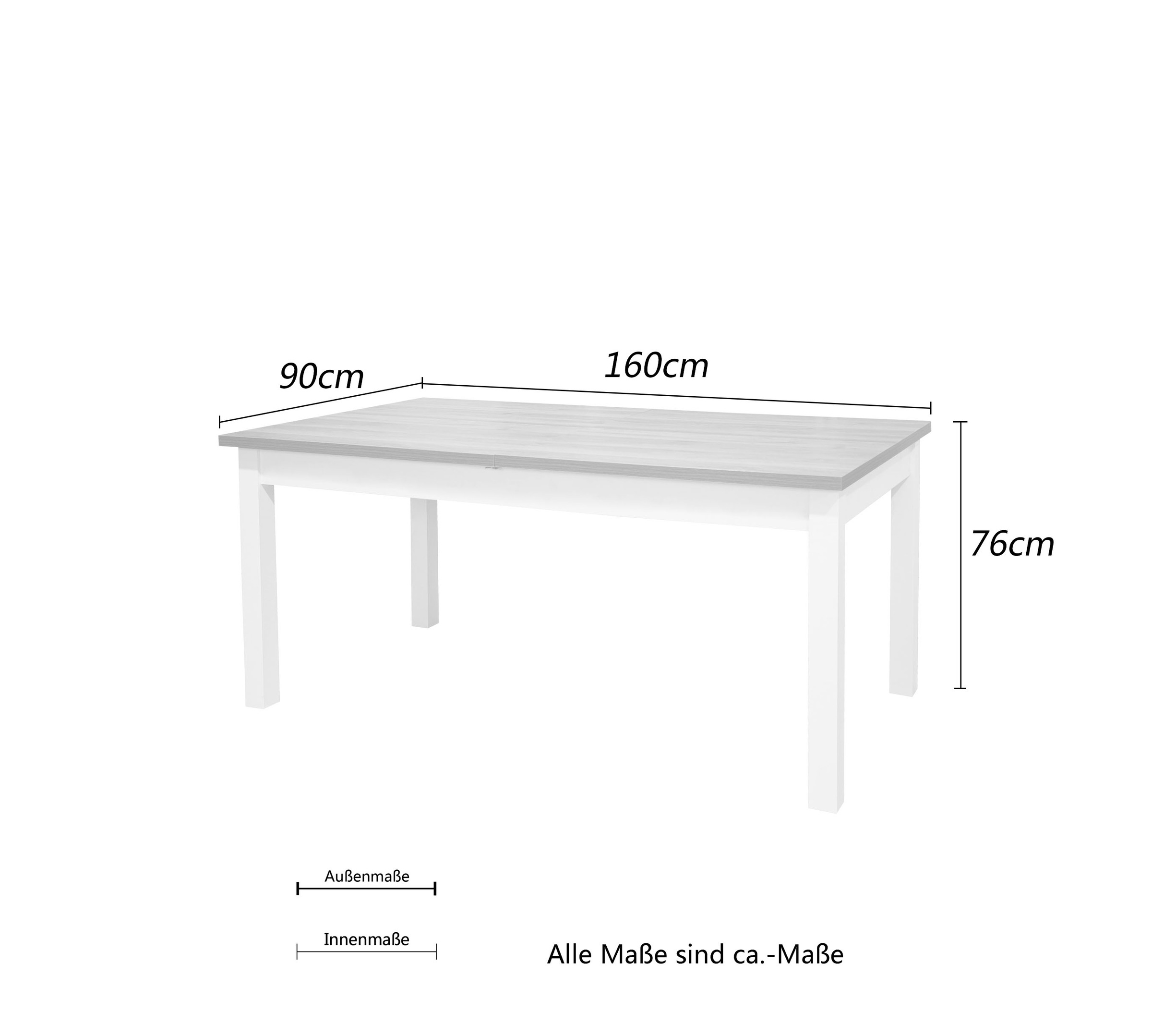 OTTO home Esstisch »Ismund«, aus Melamin und MDF Holz, Auszugsfunktion, Breite 120 oder 160 cm