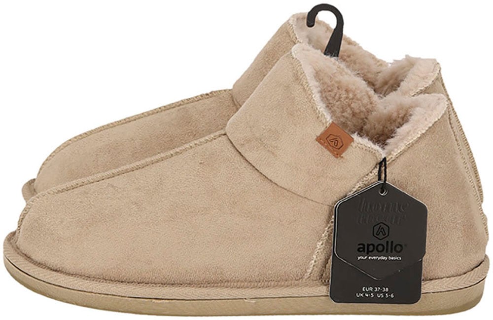 Apollo Haussocken »LADIES HOME BOOTS SUEDE«, mit Logoprägung